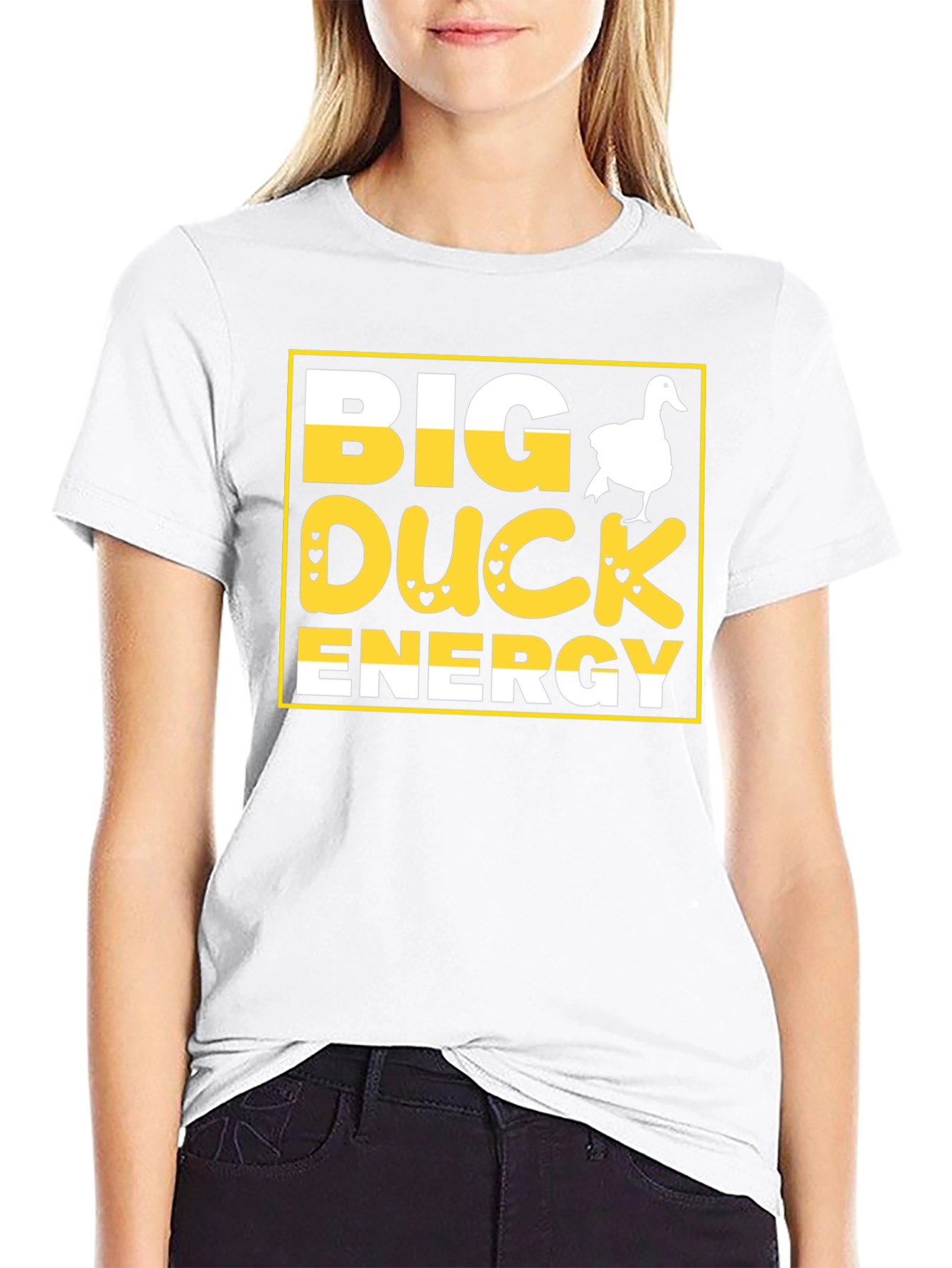 Black Big Duck Energy T-Shirt view 9