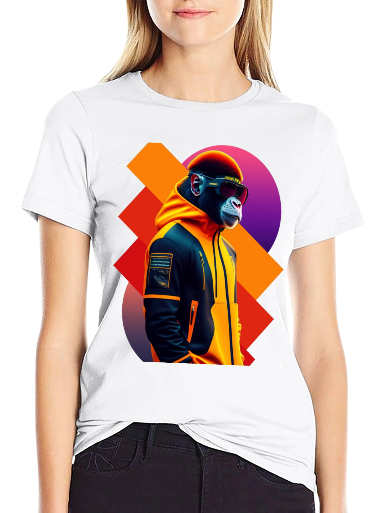 Black Cool Ape Graphic Tee view 9