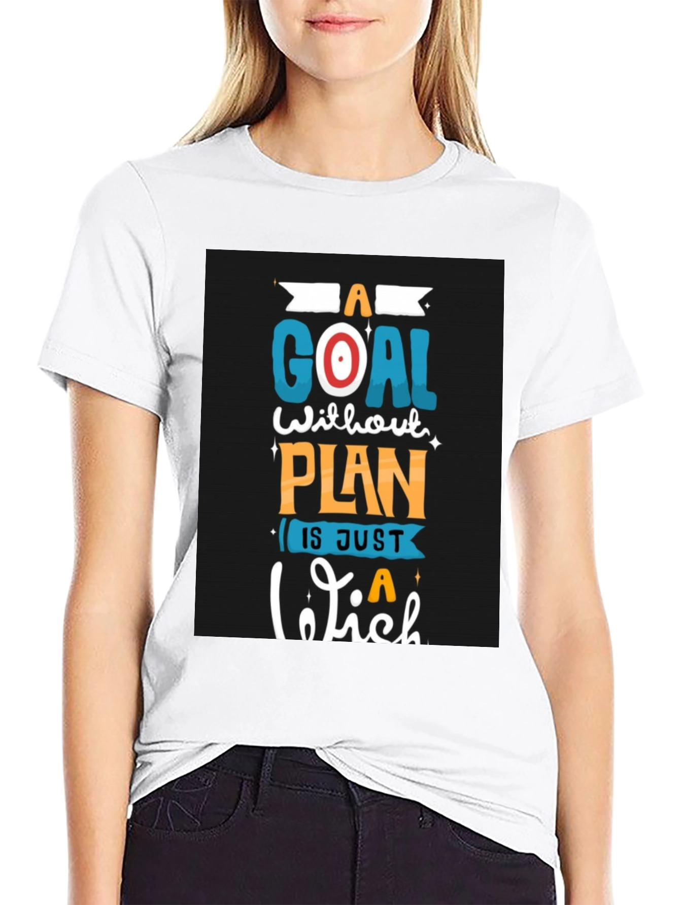 Black Motivational Goal Plan Black T-Shirt view 9