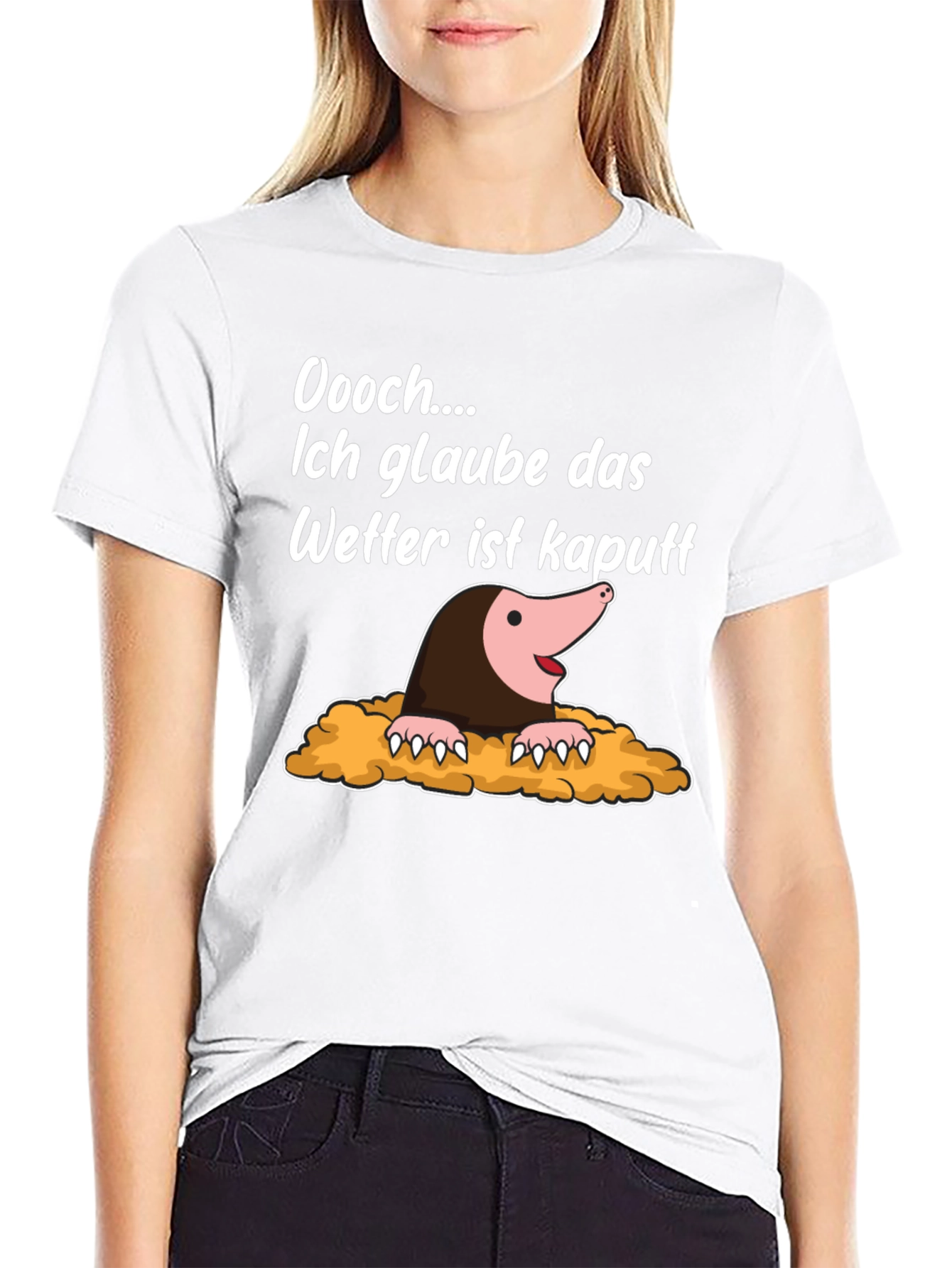 Black Funny Mole Weather Pun T-Shirt view 9