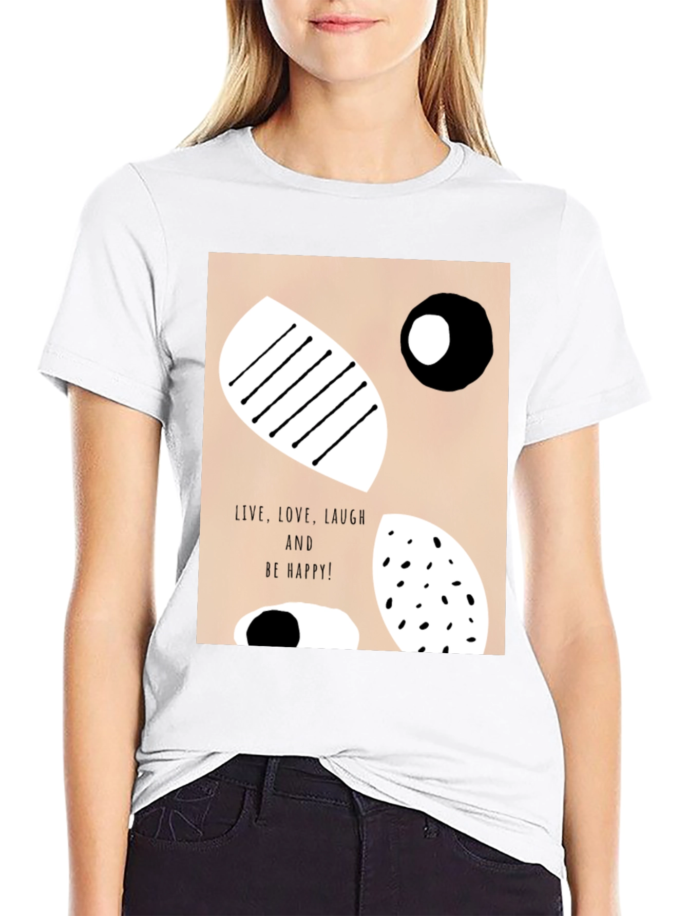 Black Abstract Graphic Print Black T-Shirt view 9