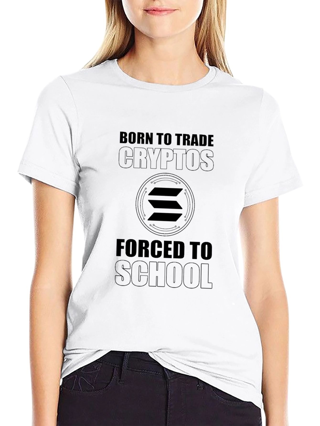 Black Born To Trade Crypto Black T-Shirt view 9