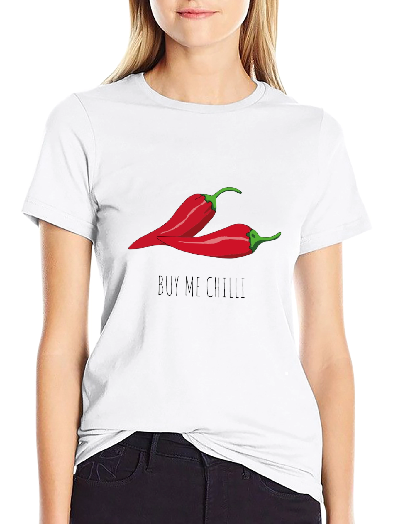 Black Buy Me Chilli Graphic T-Shirt view 9