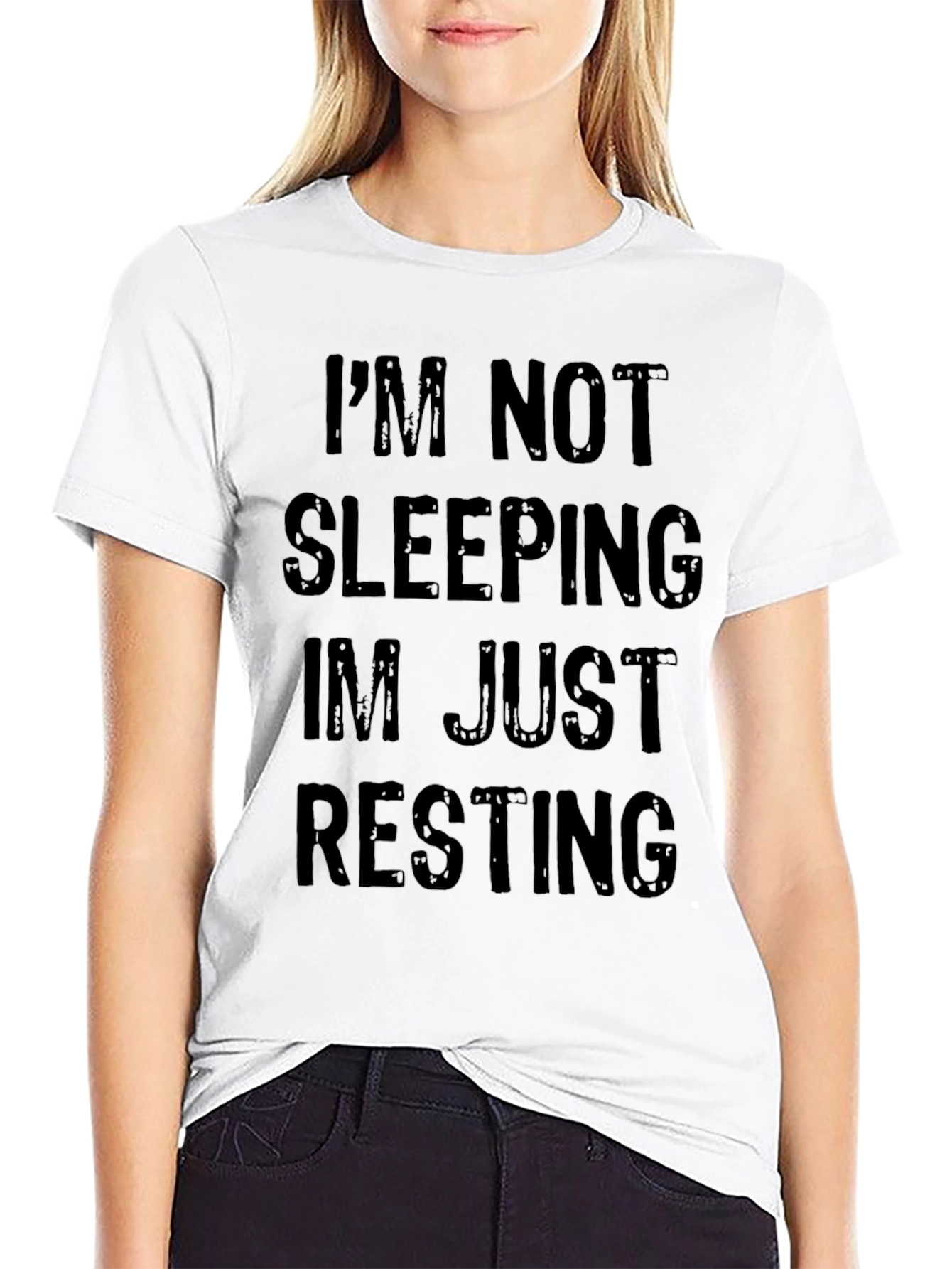 Black I'm Not Sleeping Just Resting T-Shirt view 9
