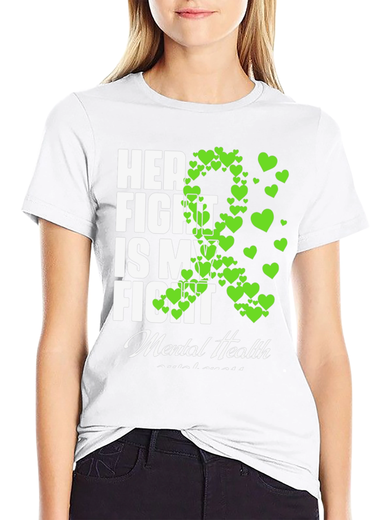 Black Mental Health Awareness T-Shirt - Her Fight Is My Fight view 9