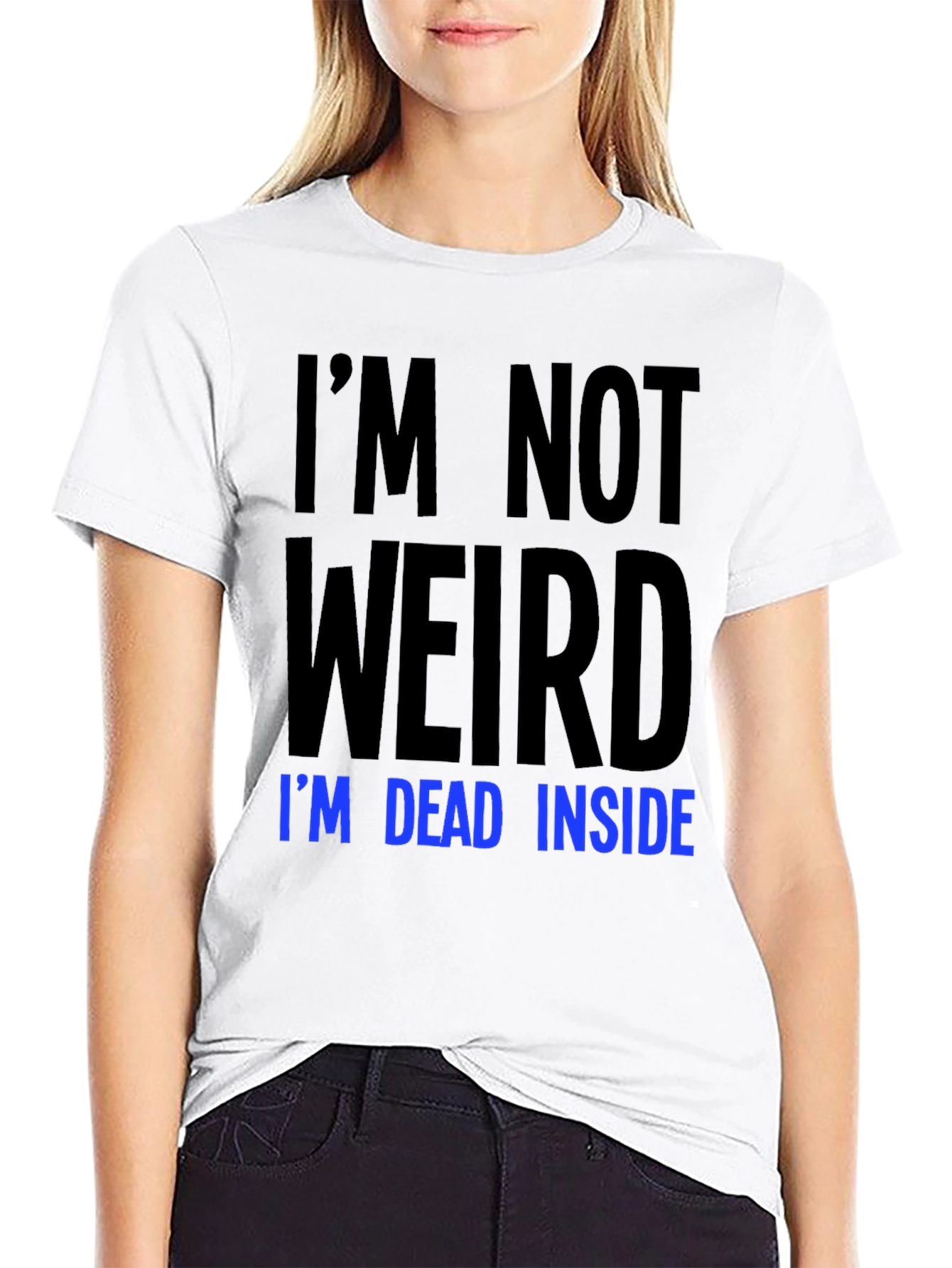 Black I'm Not Weird I'm Dead Inside T-Shirt view 9