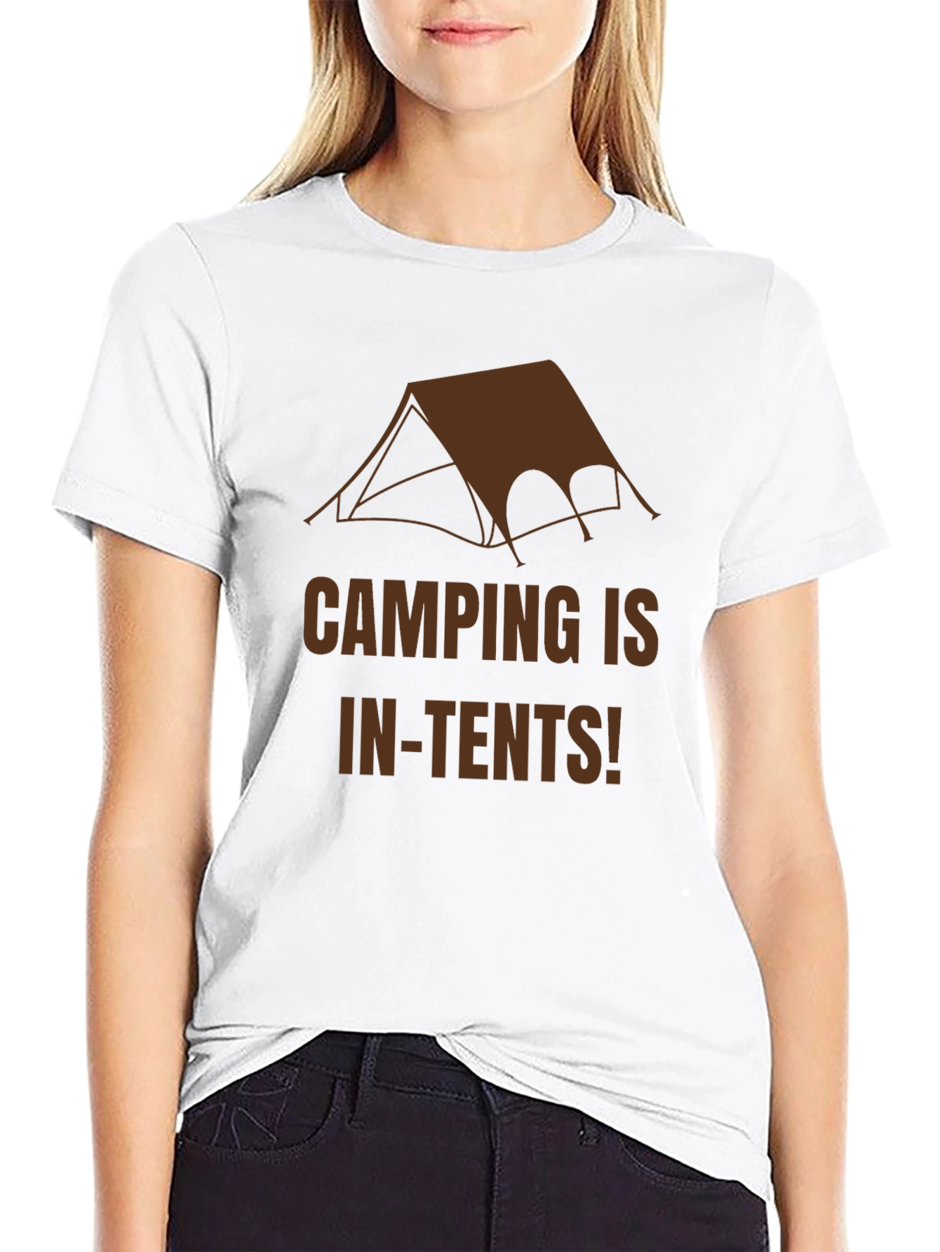 Black Camping In-Tents Graphic Tee - Black Cotton T-Shirt view 9