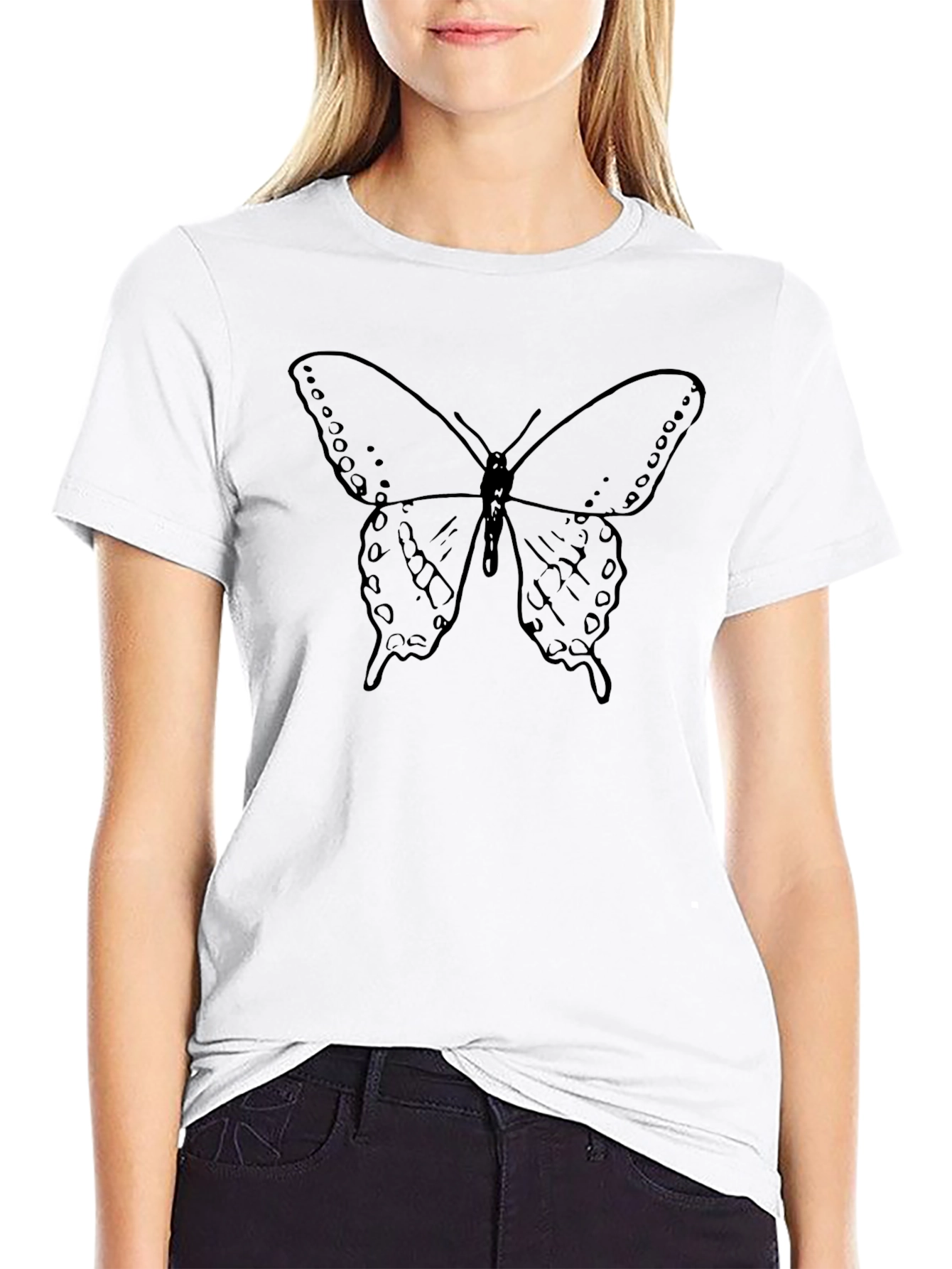 Black Butterfly Graphic Tee - Classic Black Unisex T-Shirt view 9
