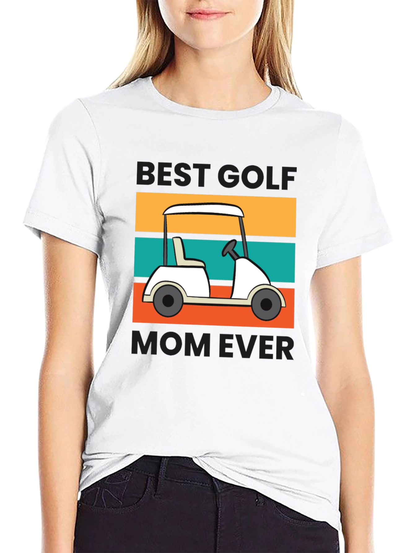 Black Best Golf Mom Ever Graphic T-Shirt view 9
