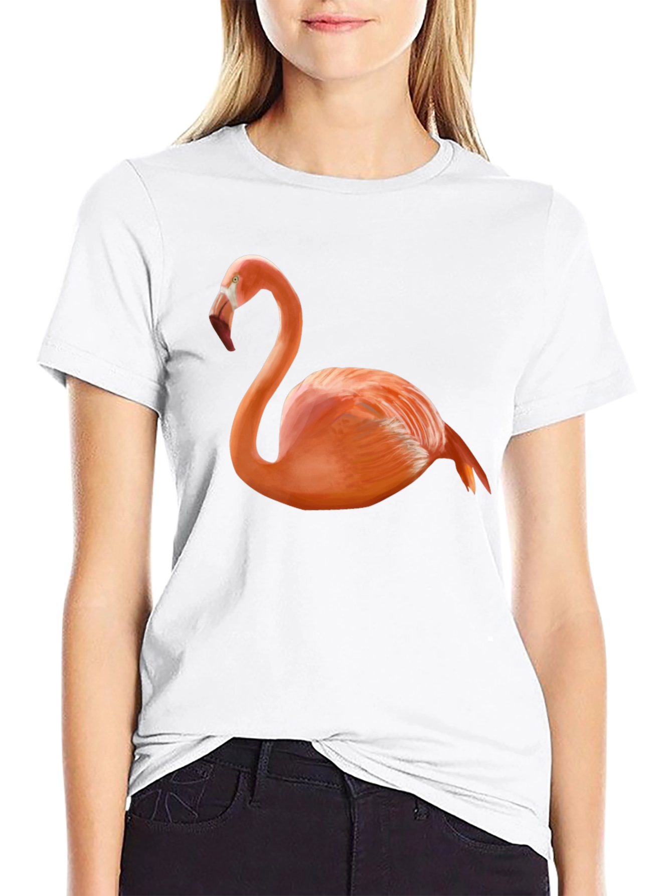 Black Flamingo Graphic Tee - Classic Black T-Shirt view 9