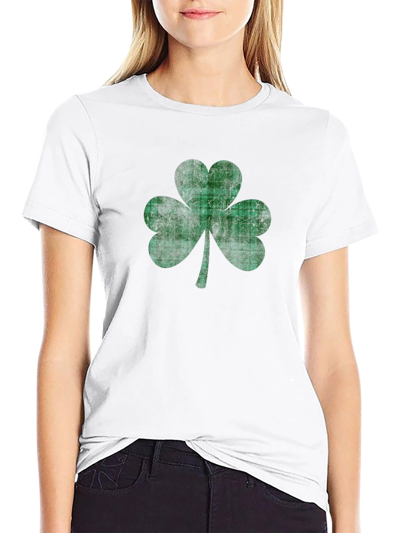 Black Plaid Shamrock T-Shirt - St. Patrick's Day Apparel view 9