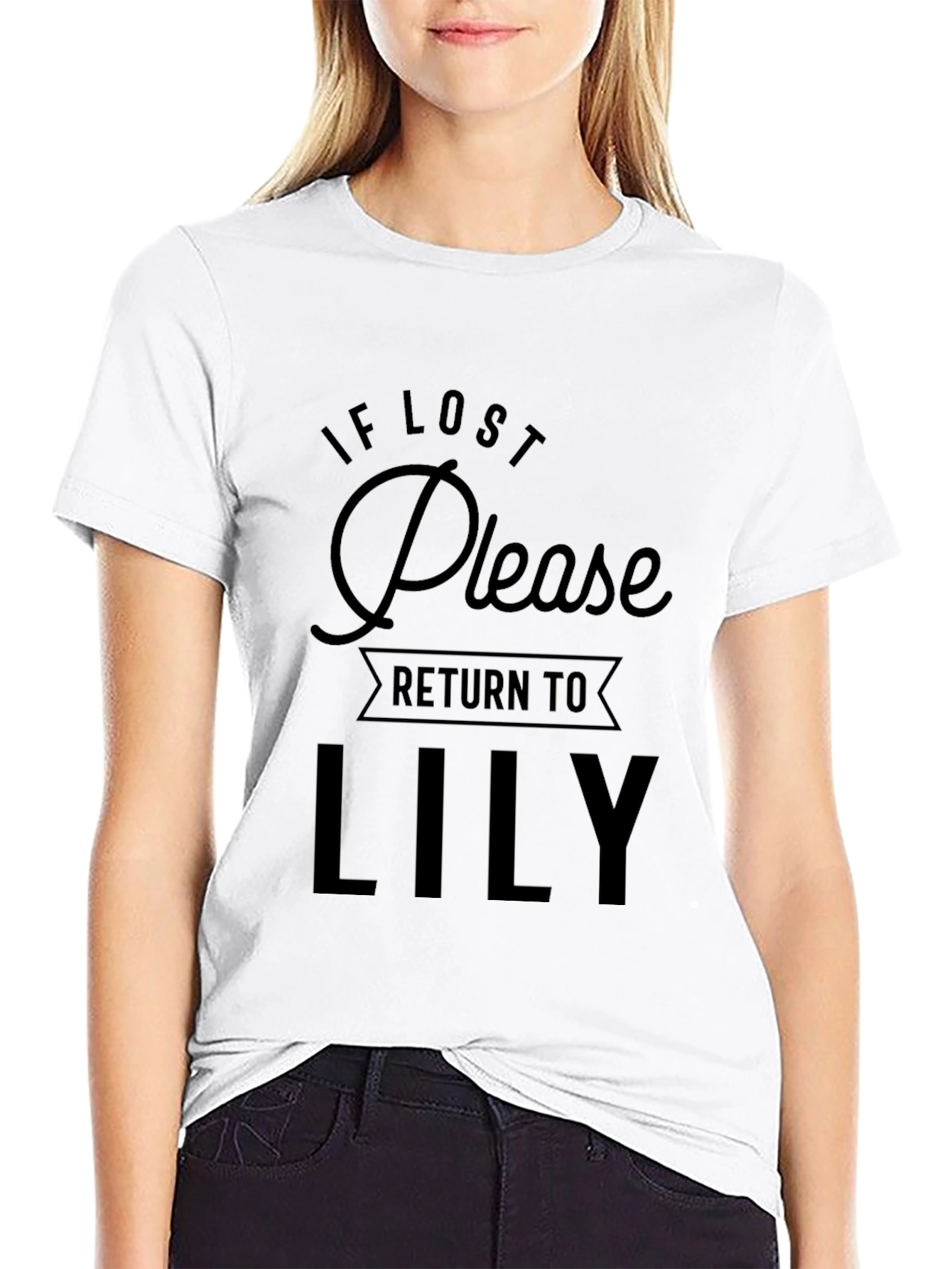 Black If Lost Return To Lily Graphic T-Shirt view 9