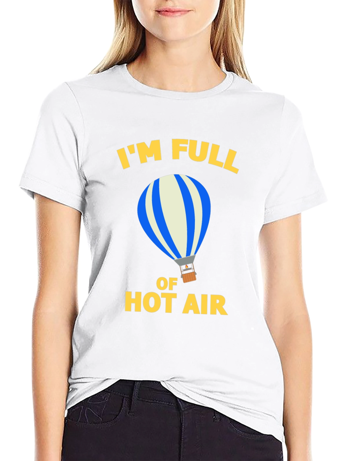 Black Funny Hot Air Balloon Graphic Tee view 9