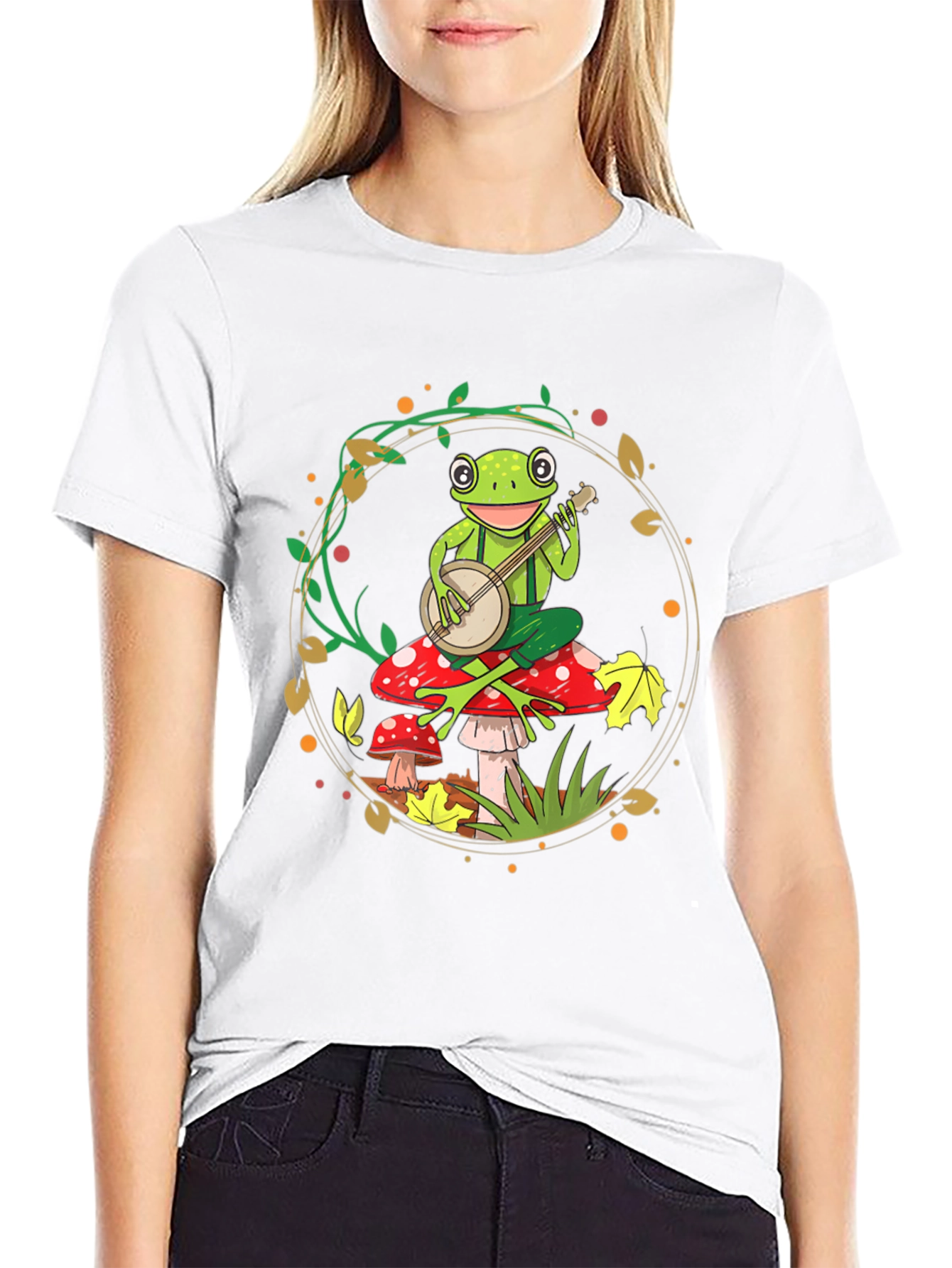 Black Frog Banjo T-Shirt - Whimsical Music Tee view 9