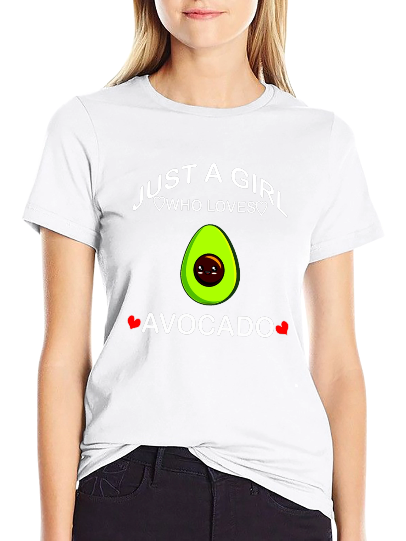 Black Just A Girl Who Loves Avocado T-Shirt view 9