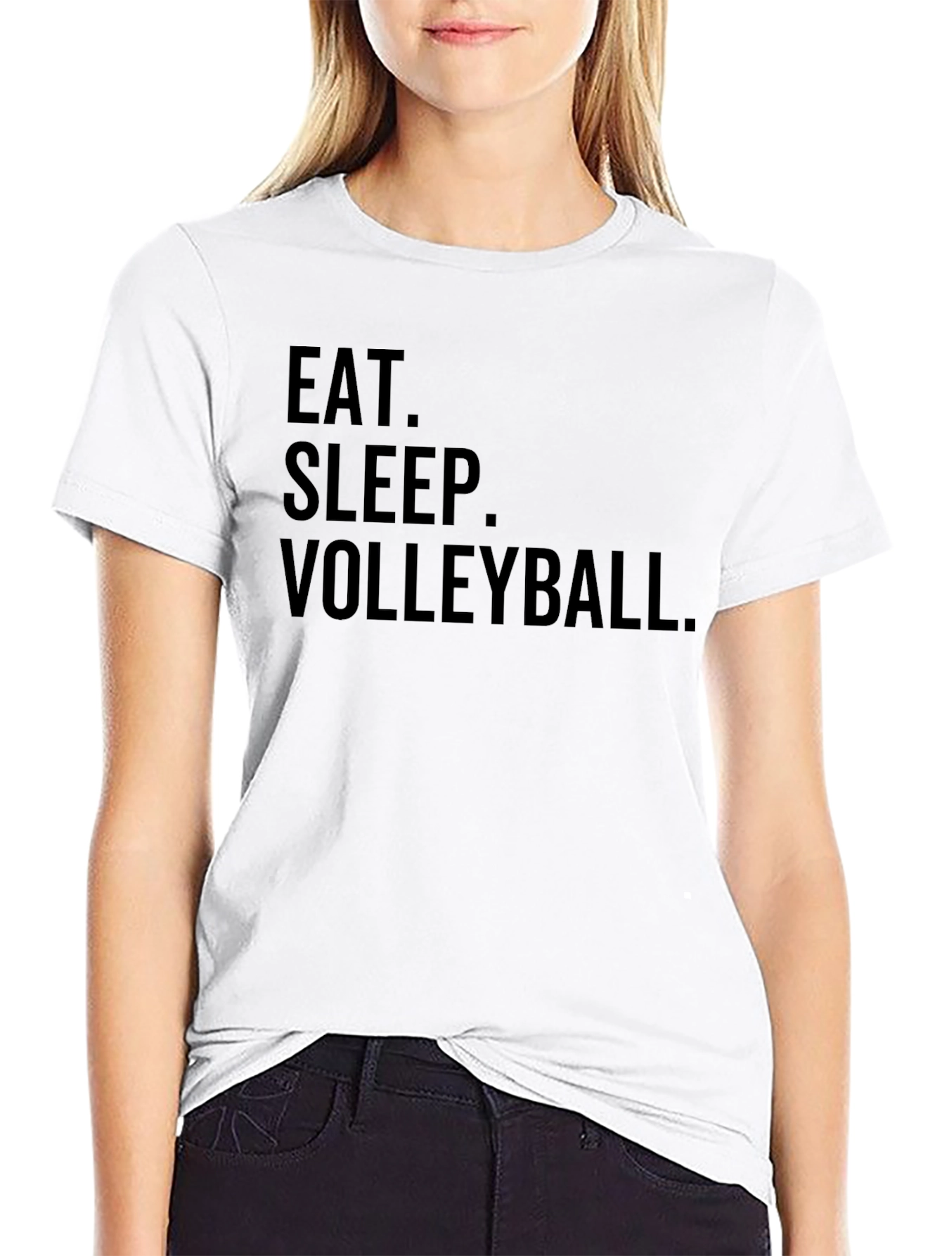 Black Eat Sleep Volleyball T-Shirt - Black view 9