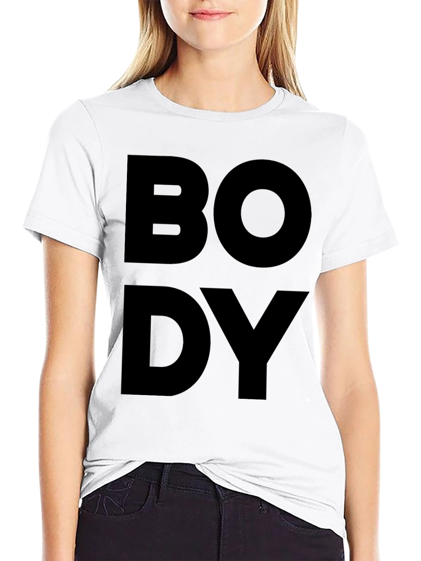 Black Bold Body Black T-Shirt - Statement Tee view 9