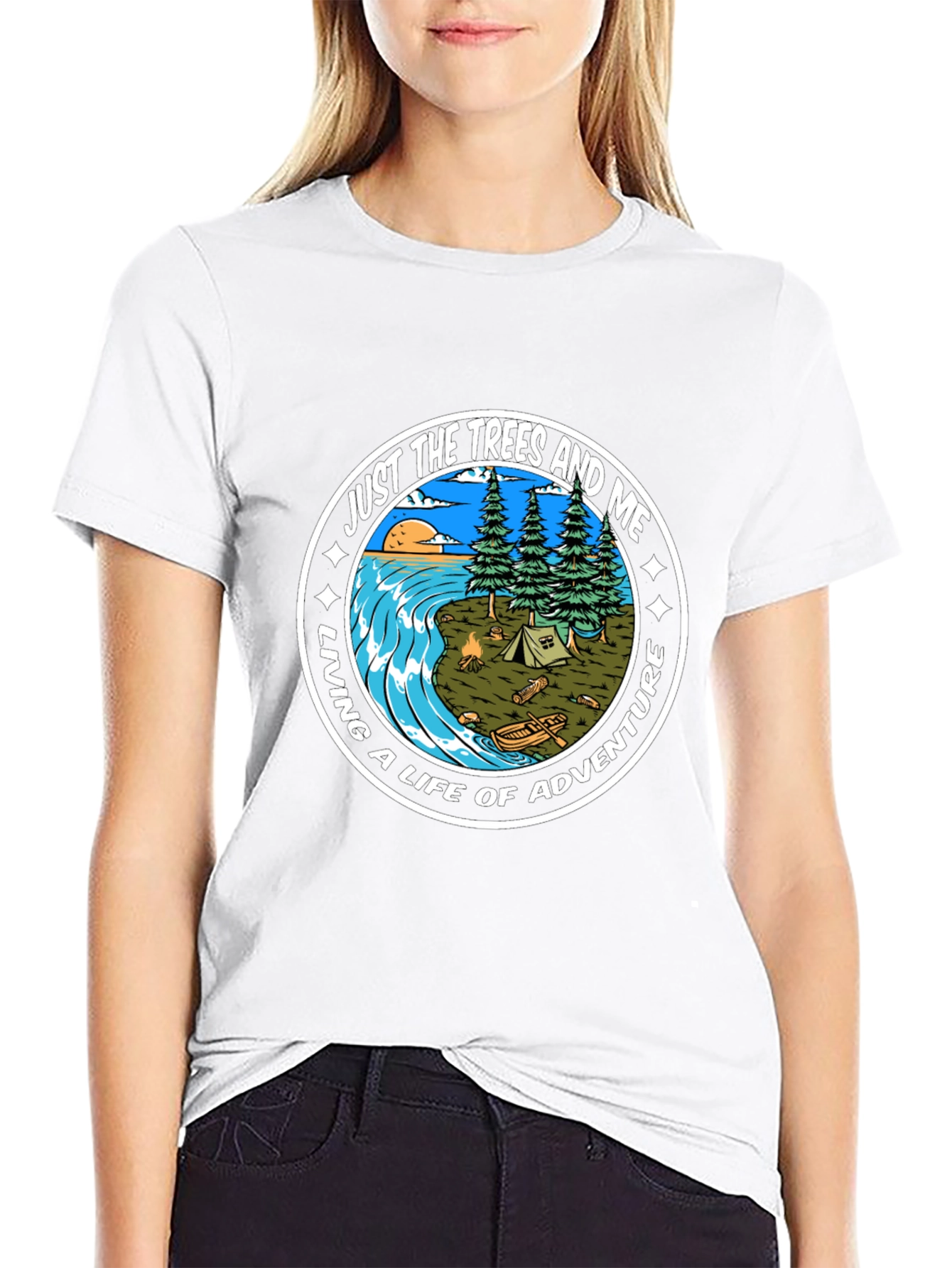 Black Adventure Awaits Graphic Tee view 9