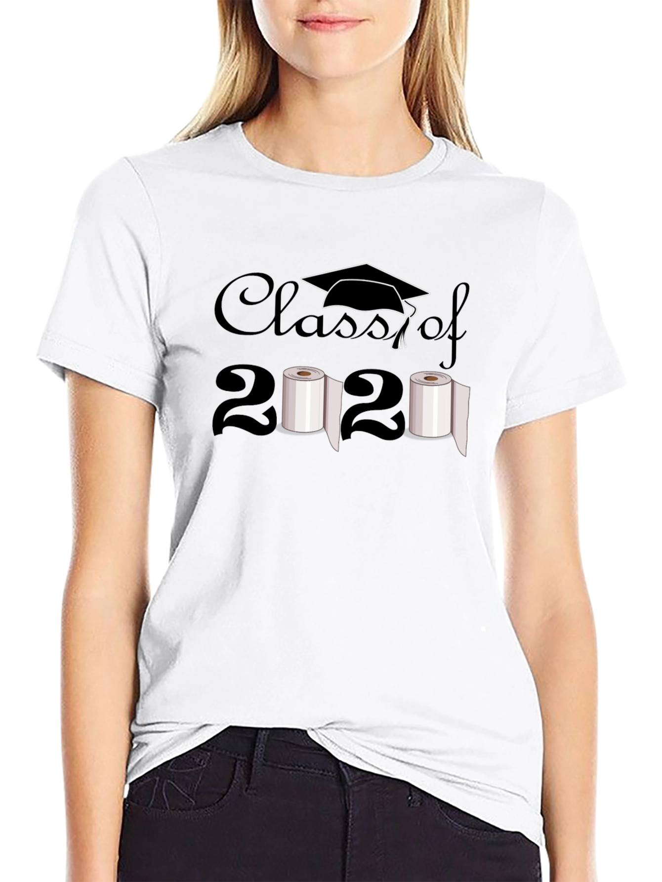 Black Class of 2020 Toilet Paper Humor T-Shirt view 9