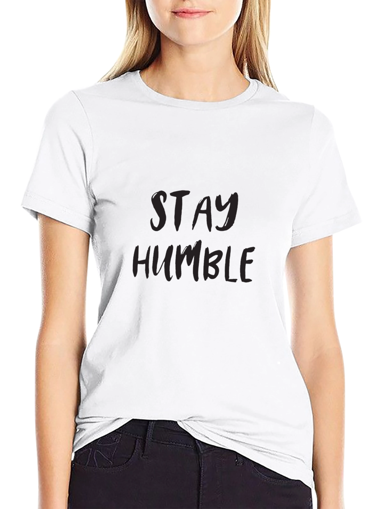 Black Stay Humble Black Tee - Men's Graphic T-Shirt view 9