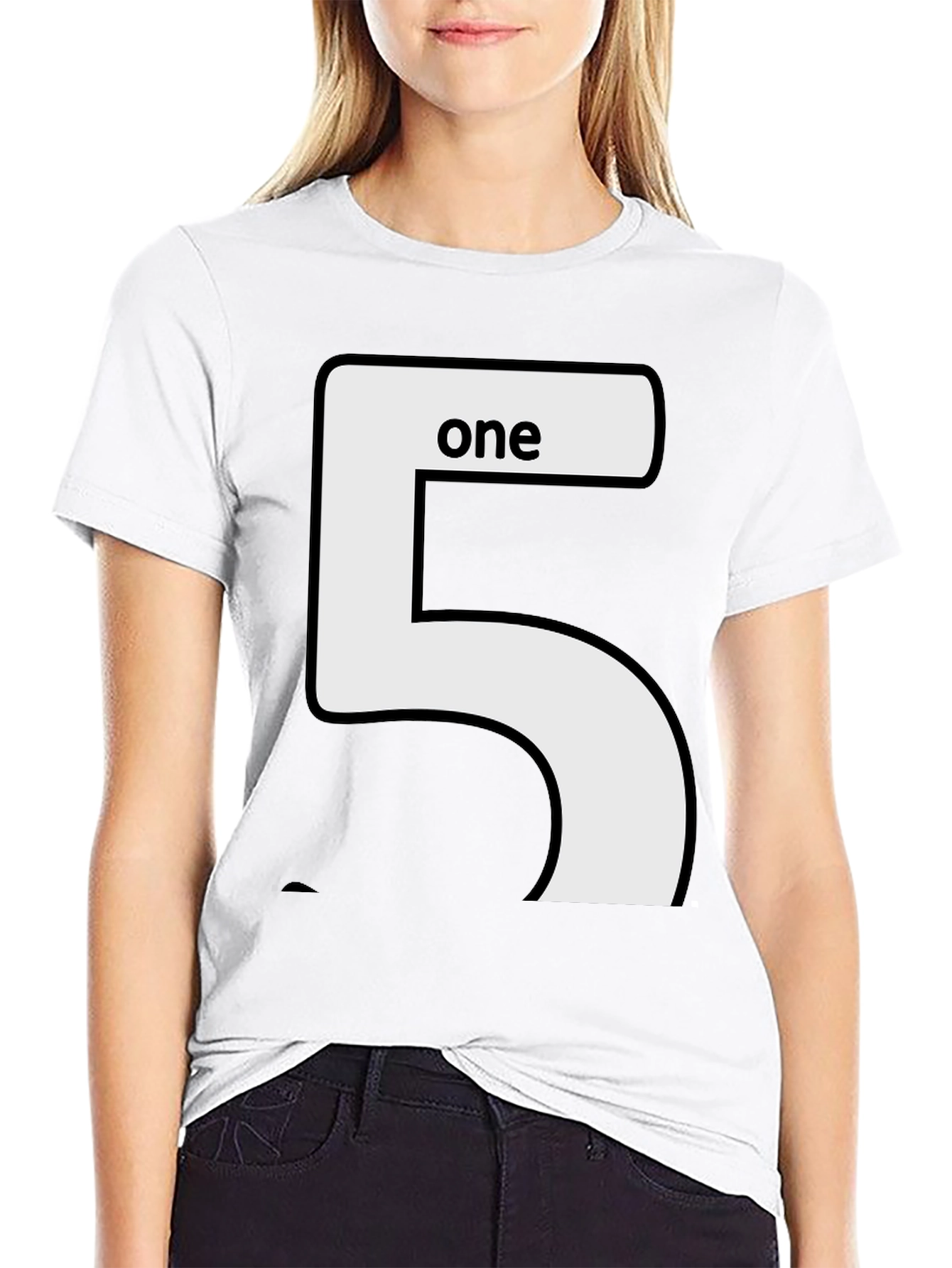 Black Number 5 One Funny Graphic T-Shirt view 9