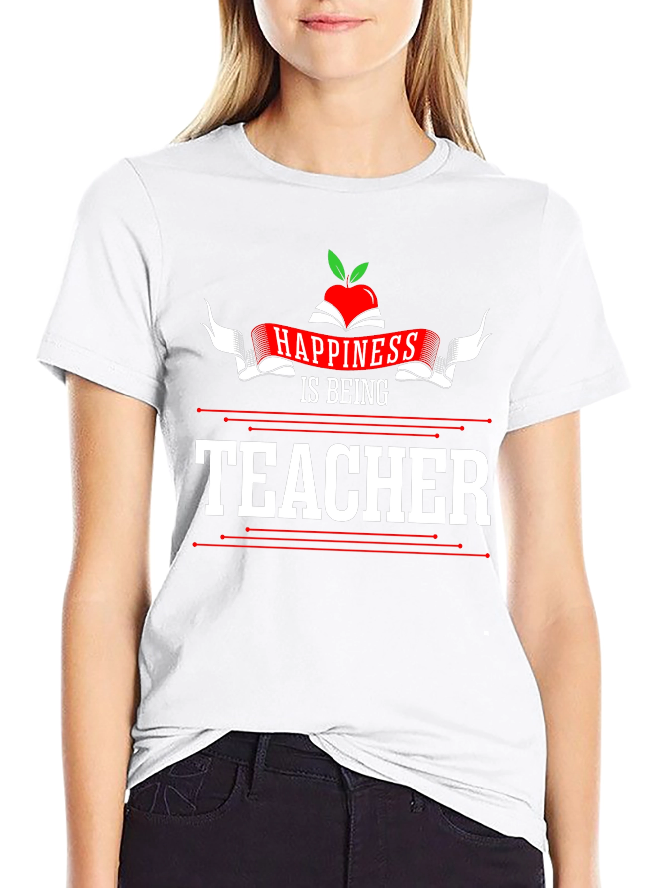 Black Happiness is Being Teacher T-Shirt view 9