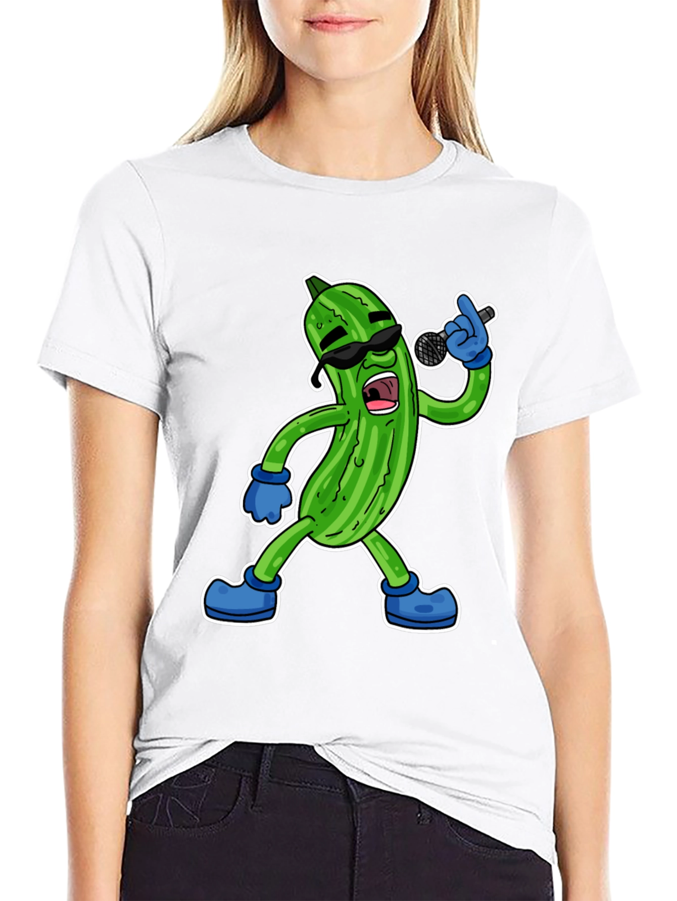 Black Singing Pickle Graphic Tee view 9