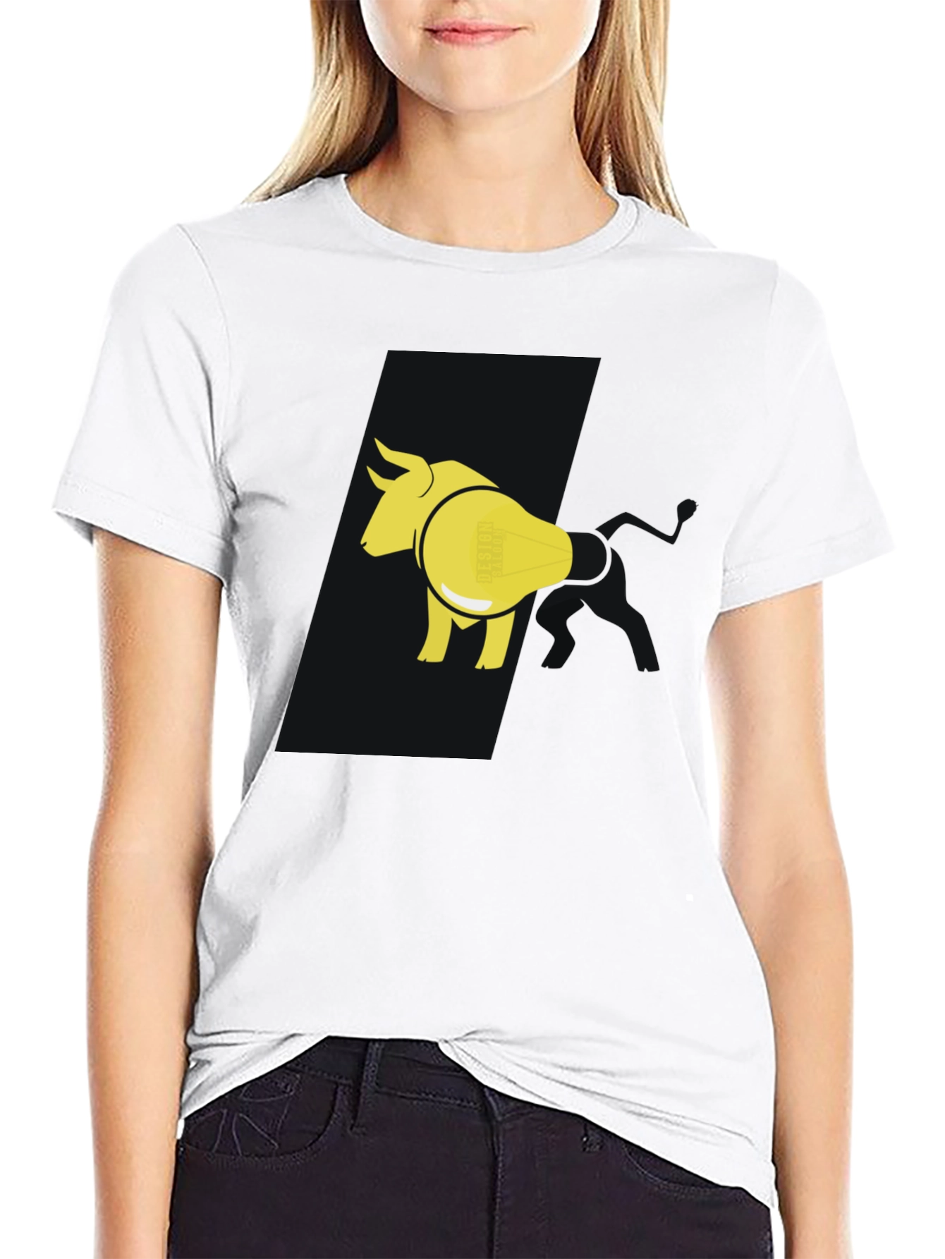 Black Bull & Lightbulb Graphic Tee - Black view 9