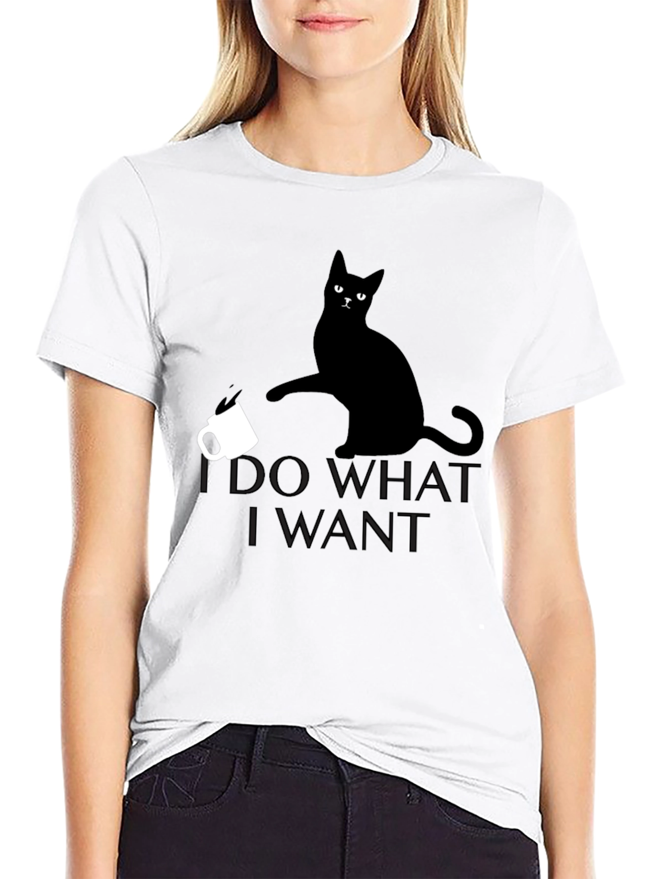 Black I Do What I Want Cat T-Shirt view 9