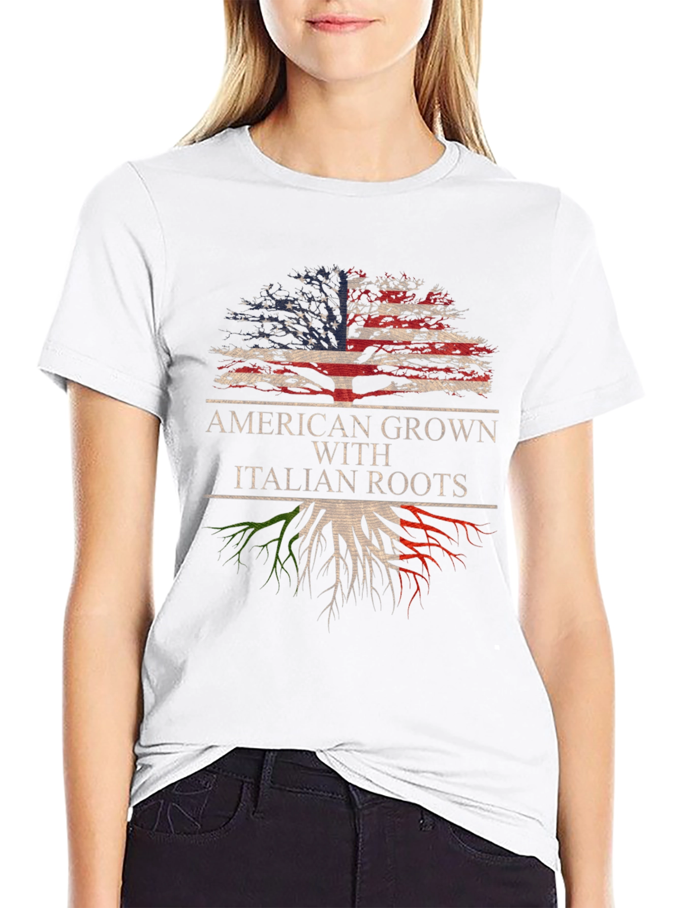 Black American Grown With Italian Roots T-Shirt view 9