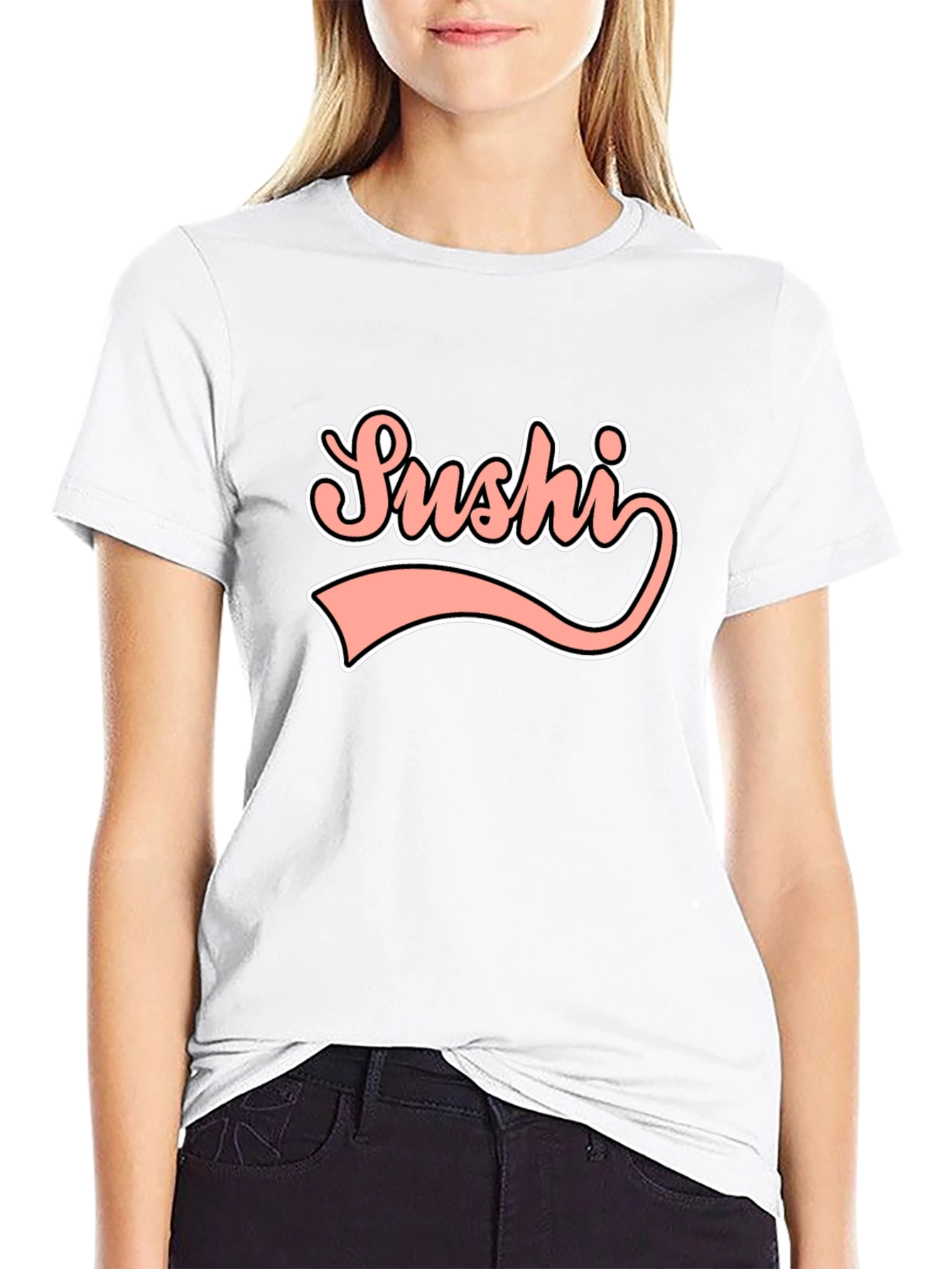 Black Sushi Retro Graphic Tee - Trendy Unisex T-Shirt view 9
