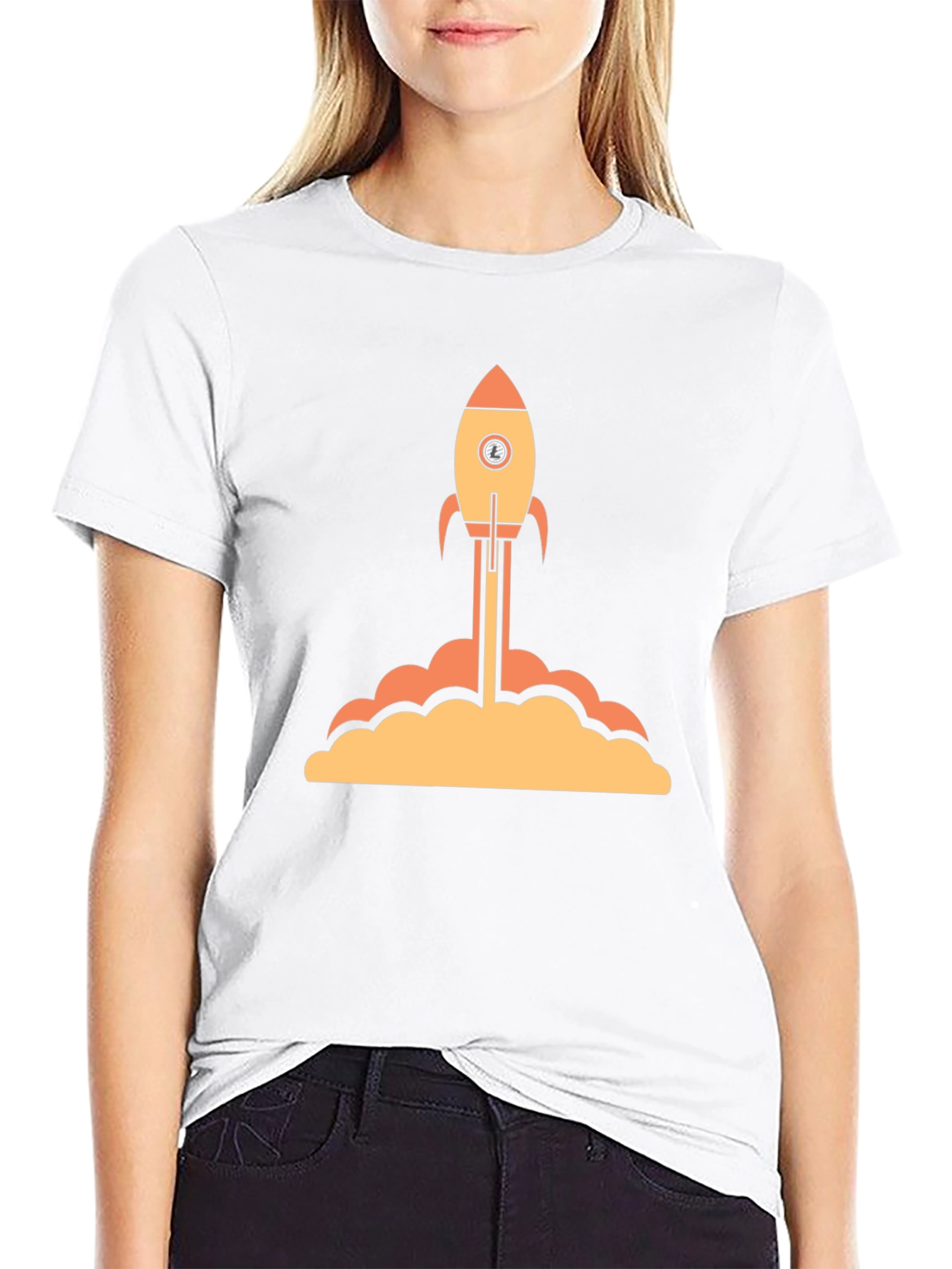Black Rocket Launch Graphic Tee - Black Cotton T-Shirt view 9