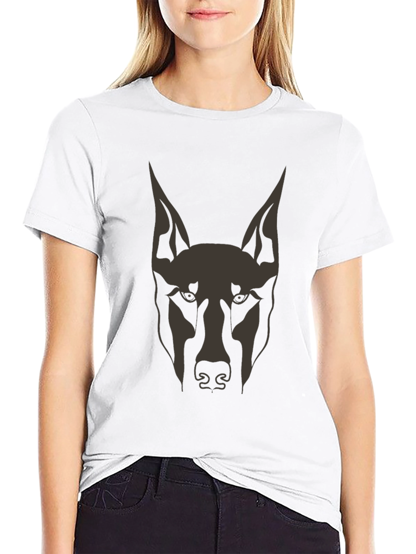 Black Doberman Dog Graphic Tee - Men's Black T-Shirt view 9