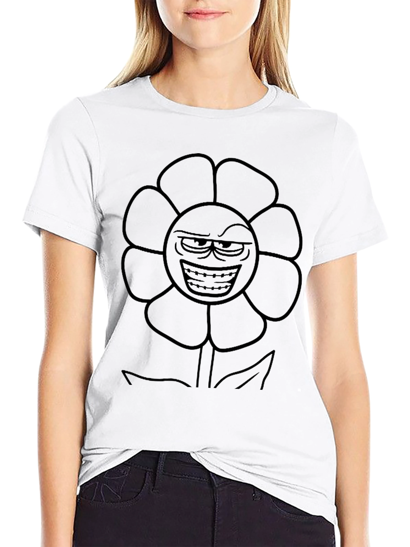 Black Men's Black Flowey Graphic Tee view 9