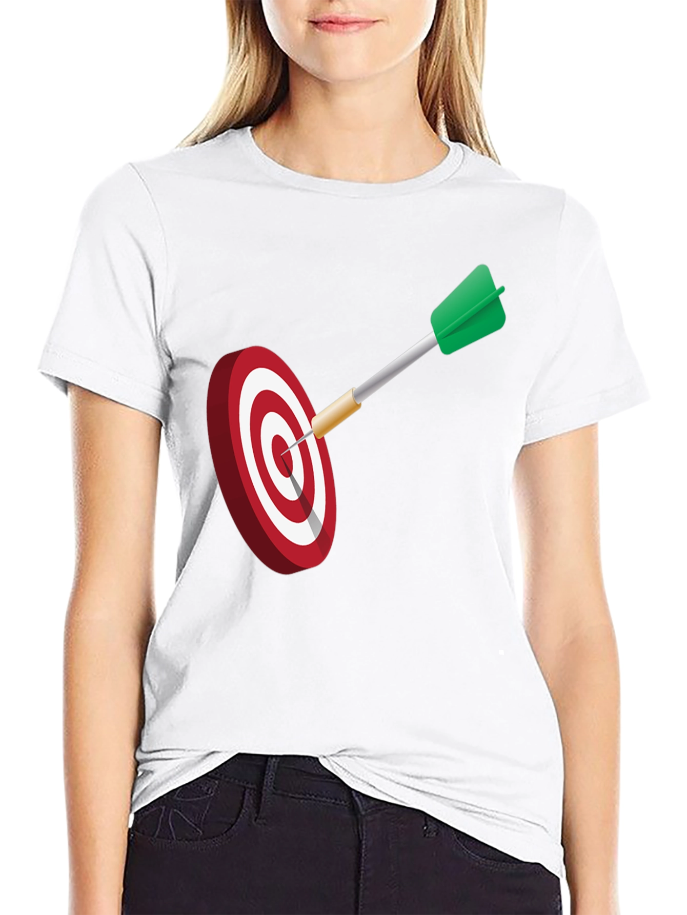 Black Dart Target Graphic Tee - Black Cotton Blend Shirt view 9