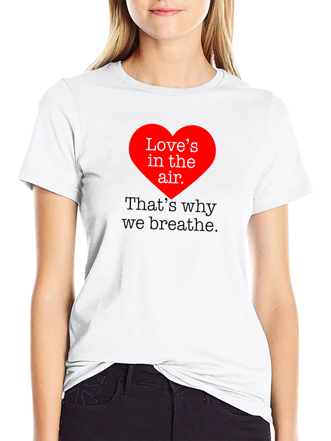 Black Love's In The Air Valentine's Day Black T-Shirt view 9