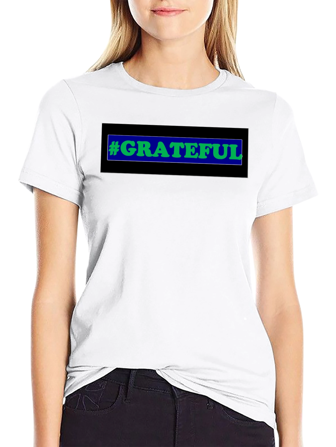 Black Grateful Black T-Shirt - Positive Vibes view 9