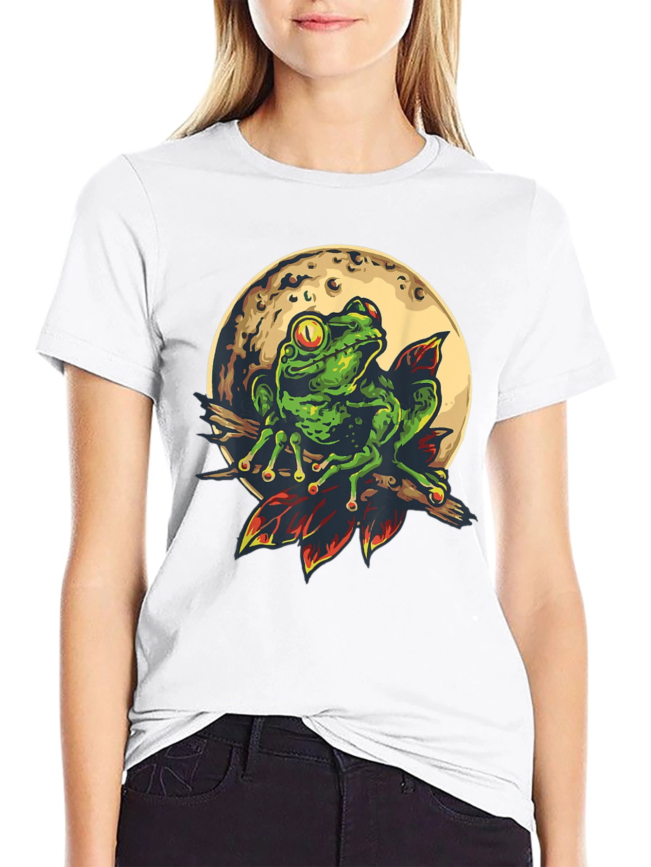Black Frog on the Moon T-Shirt view 9