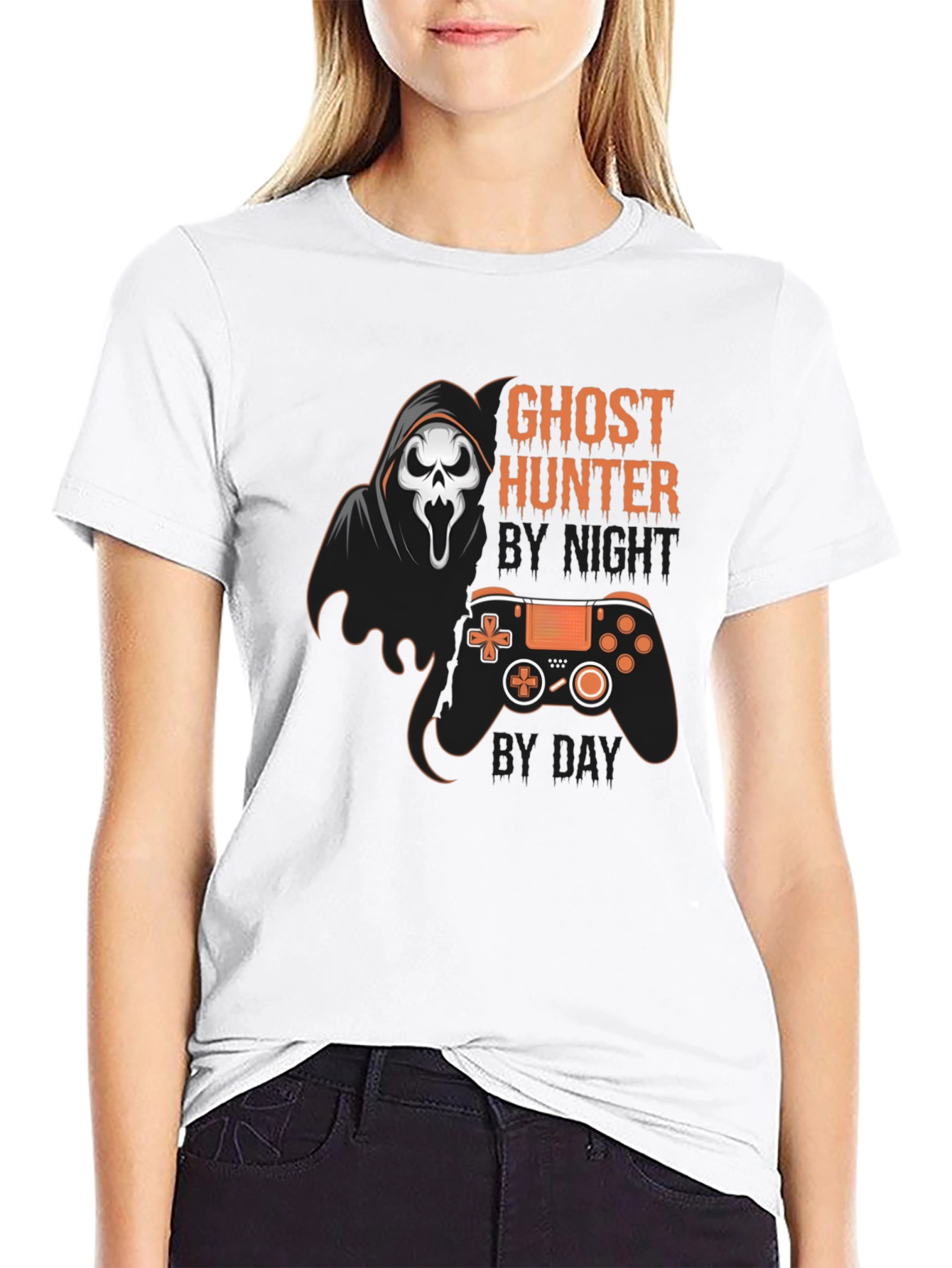 Black Ghost Hunter Gaming T-Shirt view 9