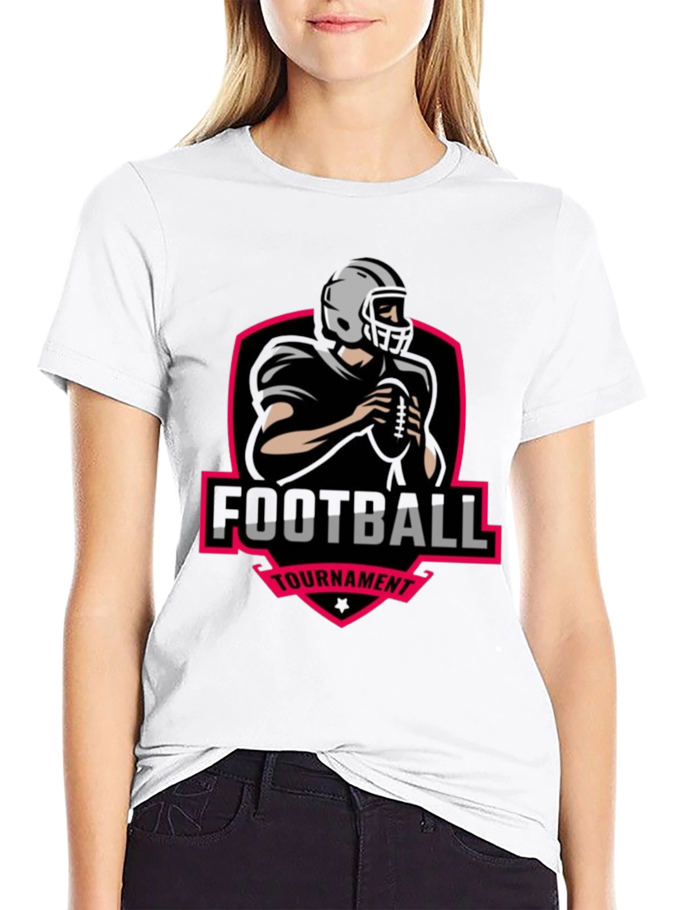 Black Football Tournament Graphic Tee view 9