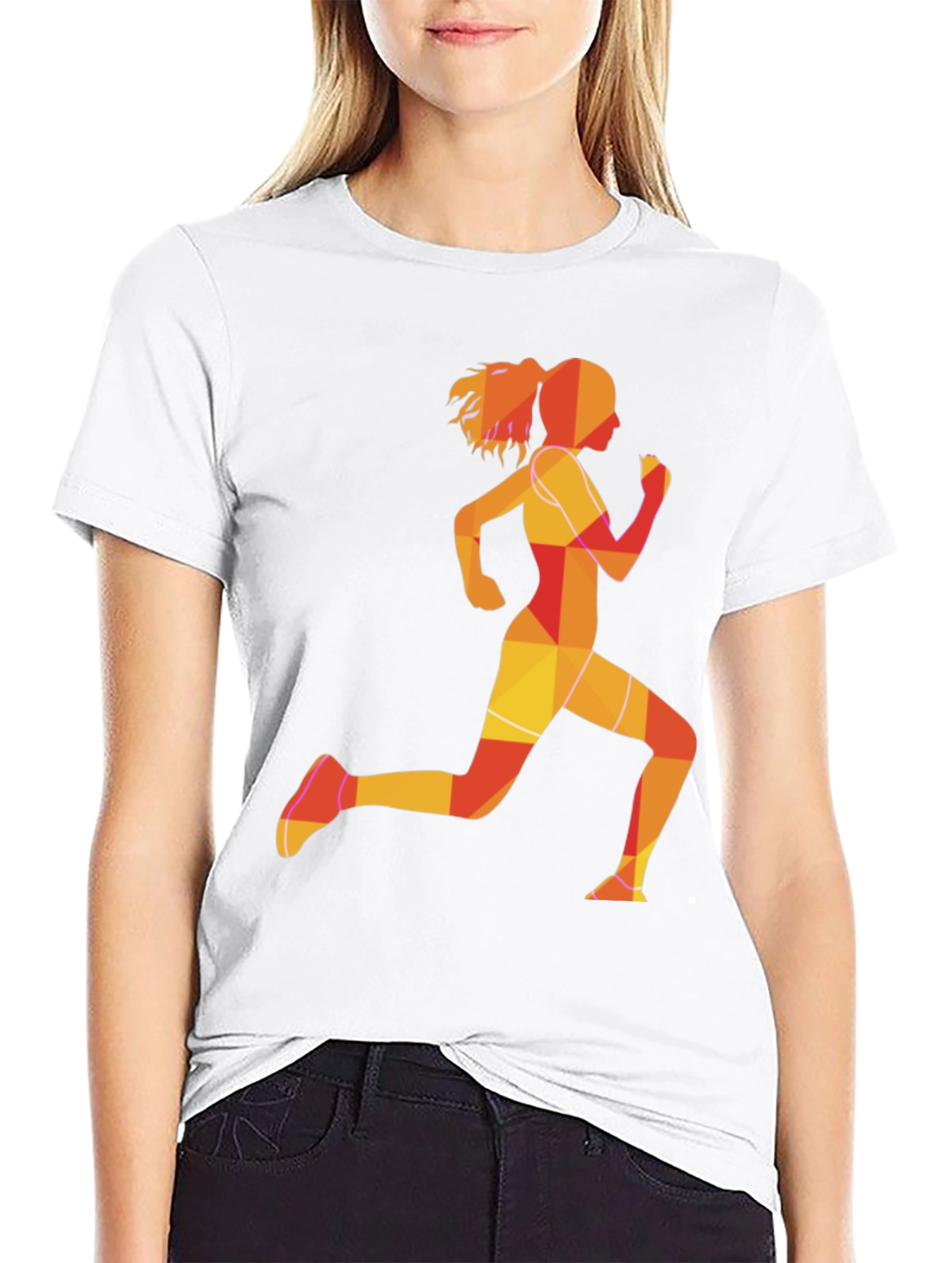 Black Running Girl Graphic Tee - Black Unisex T-Shirt view 9