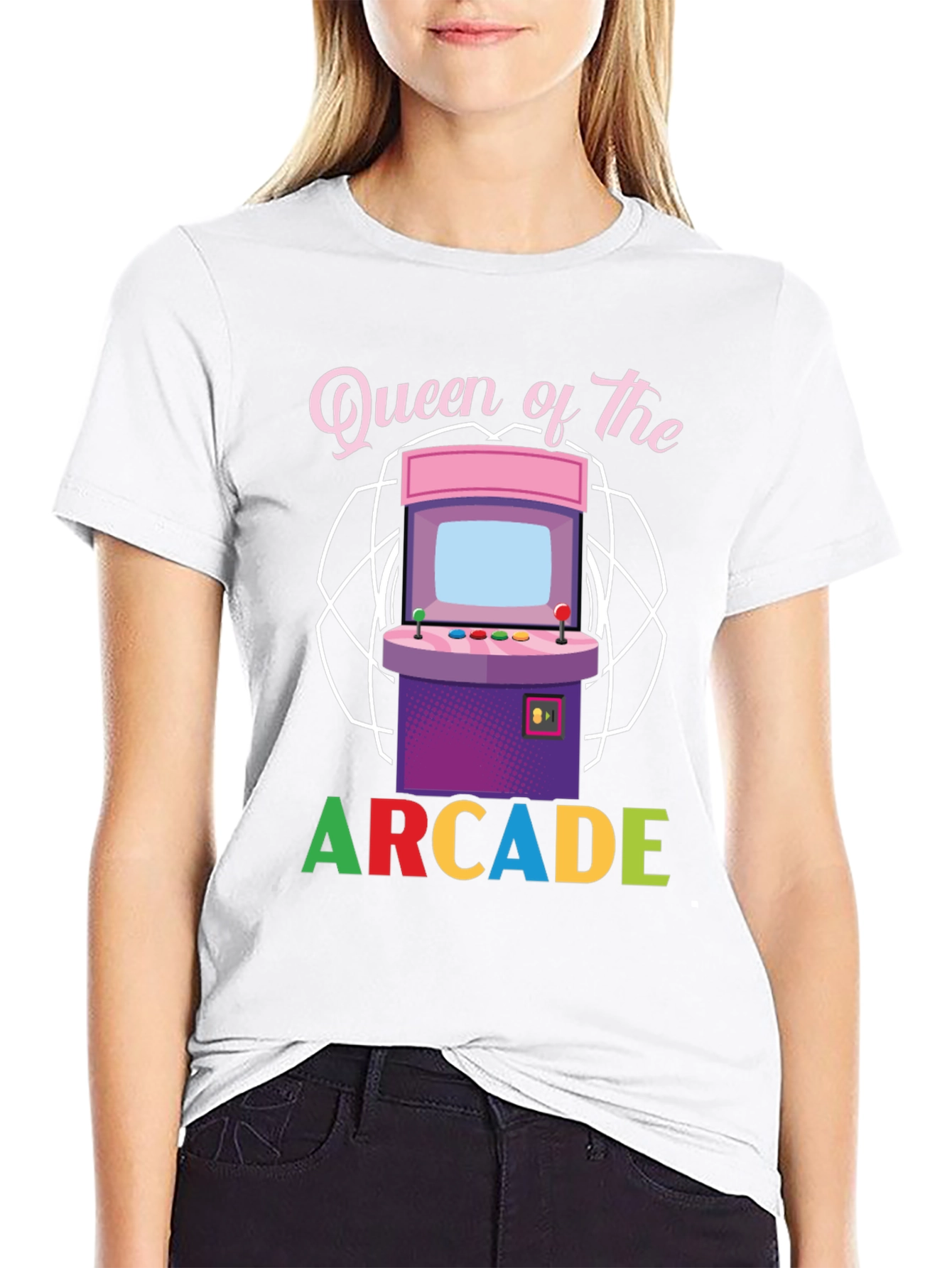 Black Queen of the Arcade T-Shirt view 9