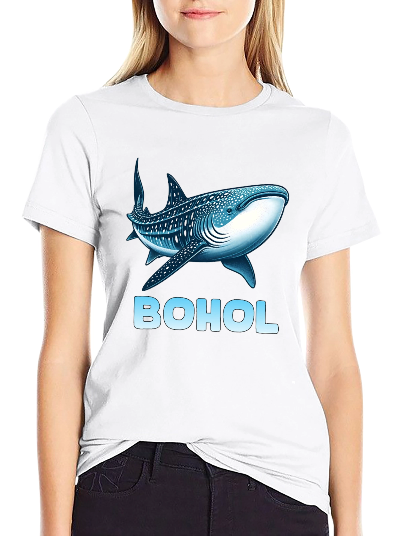 Black Bohol Whale Shark Men's Graphic Tee view 9