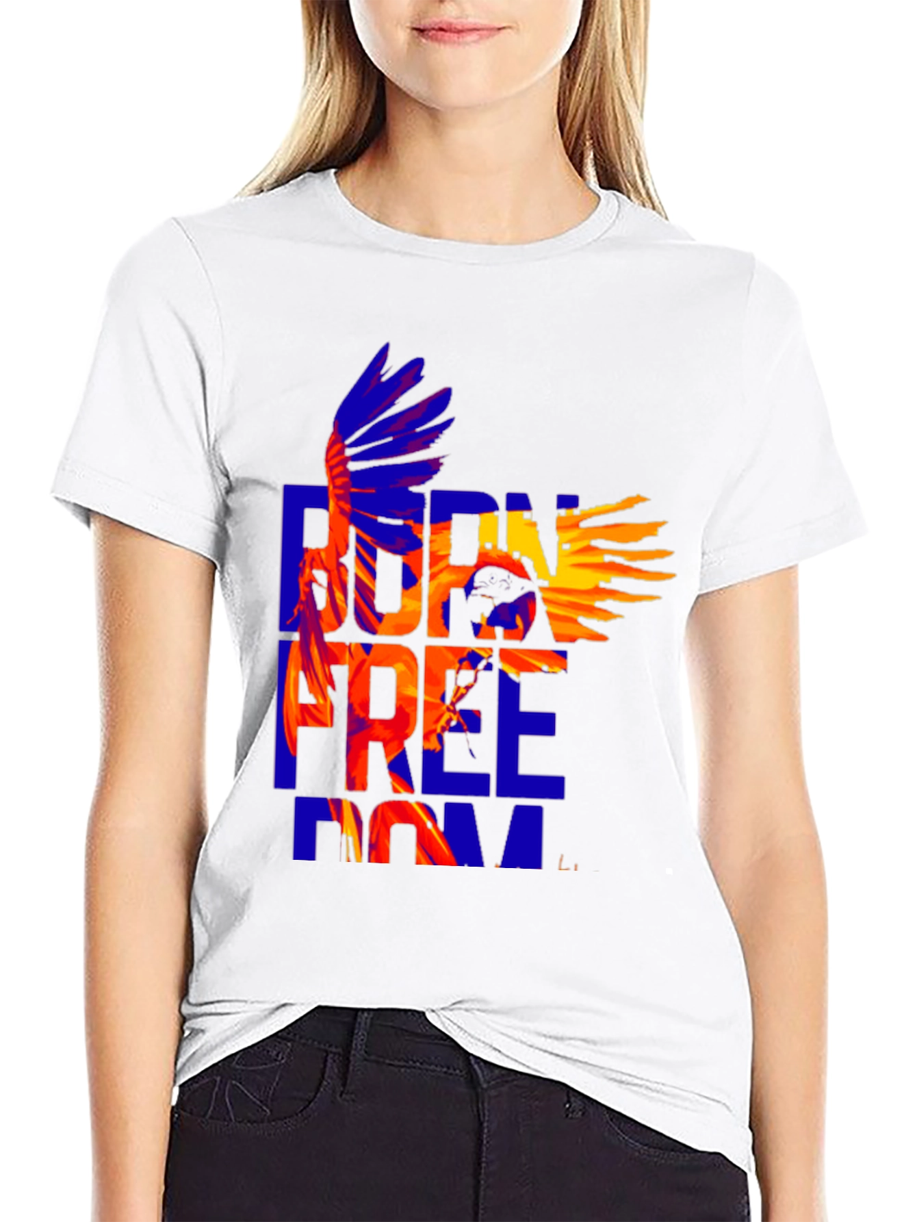 Black Born Free Eagle Graphic Tee - Stylish Cotton T-Shirt view 9