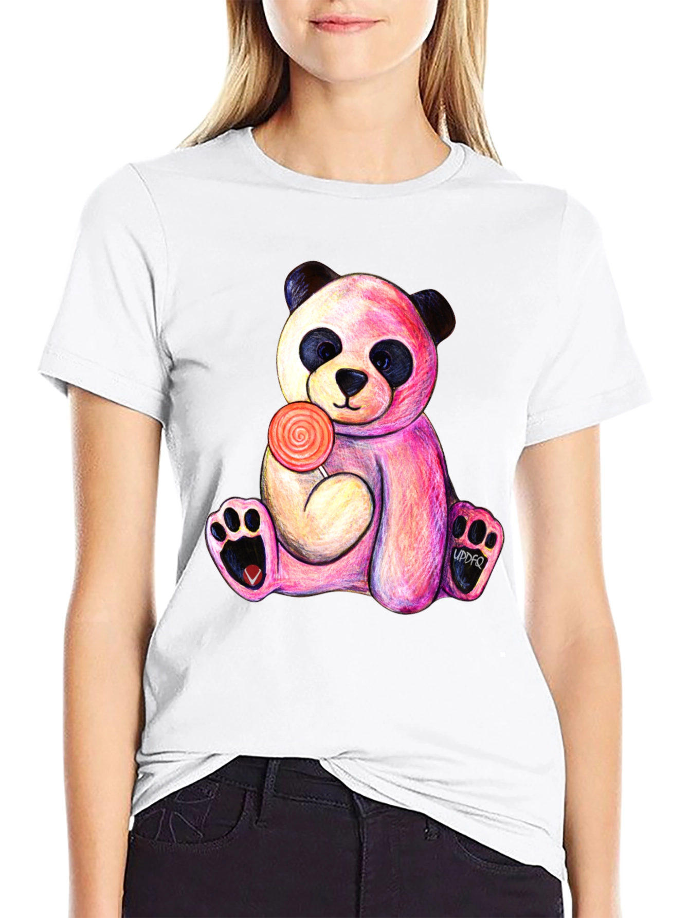Black Panda Lollipop T-Shirt - Unique Graphic Tee view 9