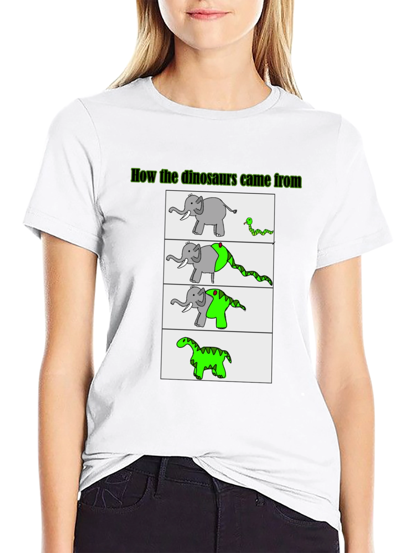 Black Funny Dinosaur Evolution Graphic T-Shirt view 9