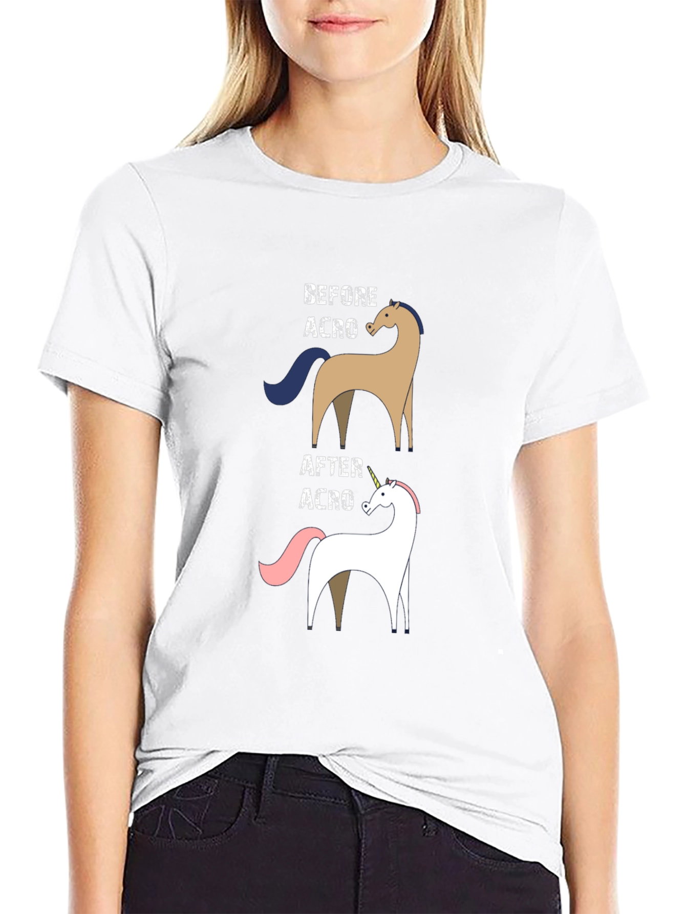 Black Funny Acro Unicorn T-Shirt view 9