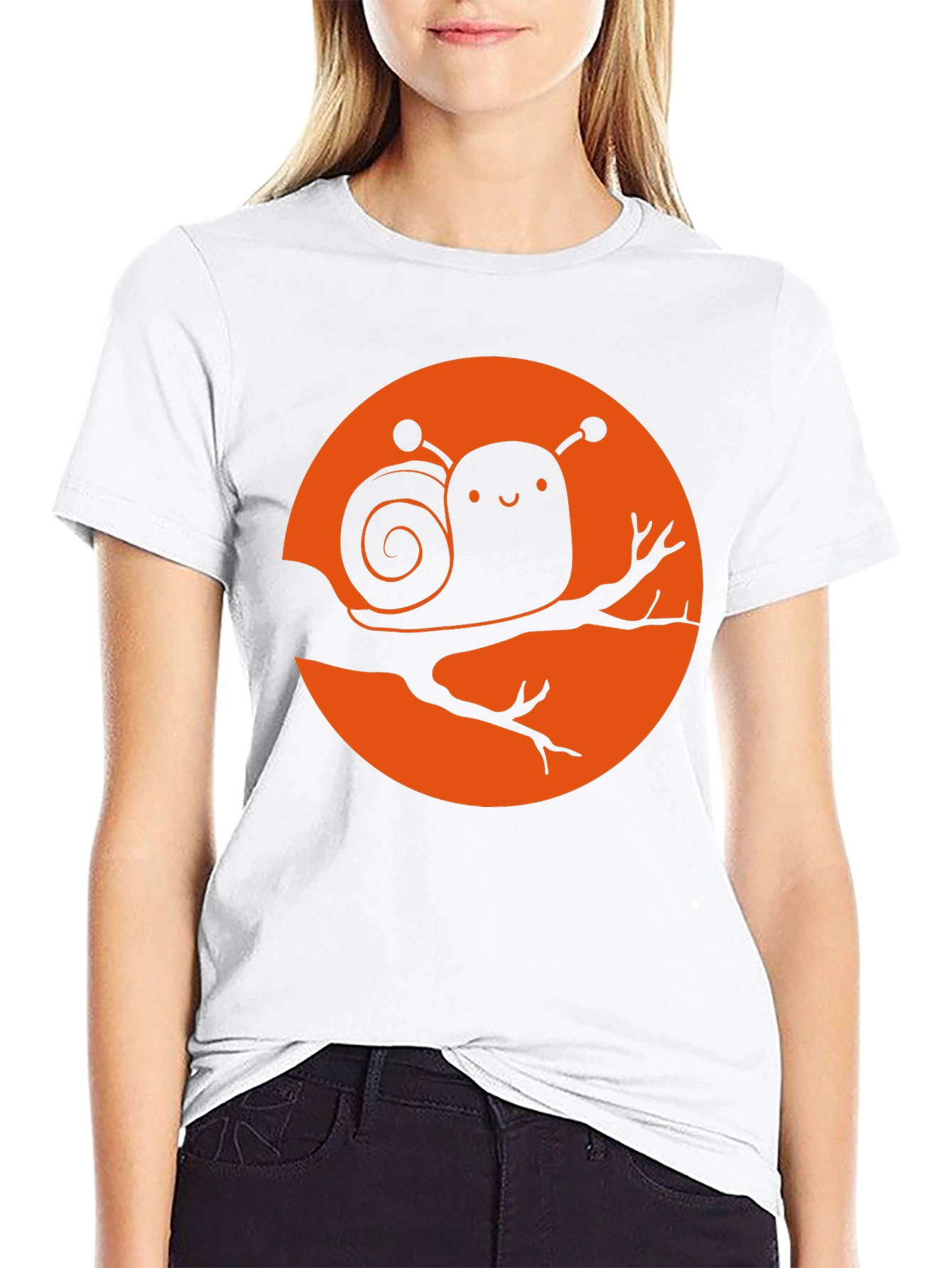 Black Cute Snail Graphic Tee - Unique Design view 9