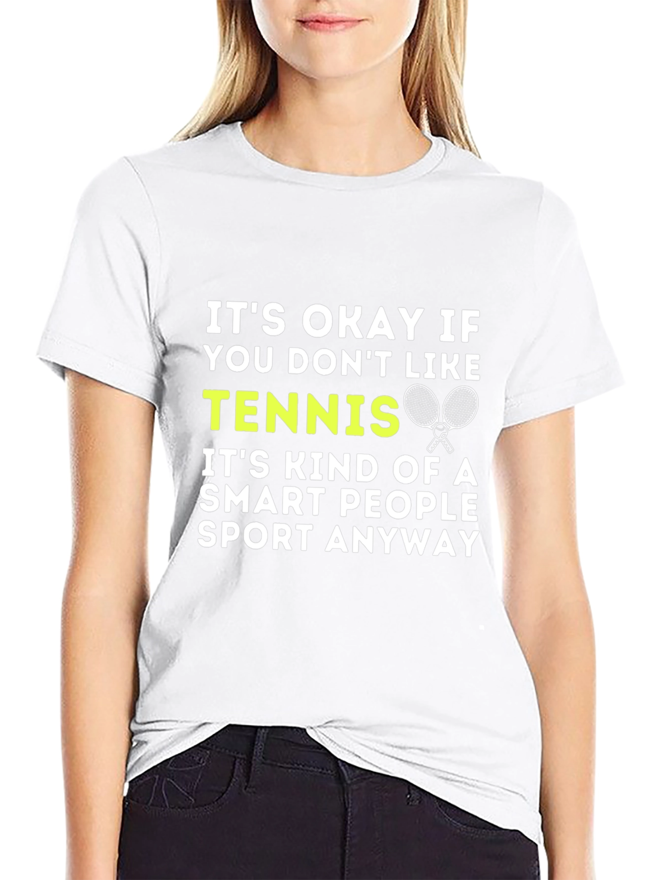 Black Funny Tennis Smart People Graphic T-Shirt view 9
