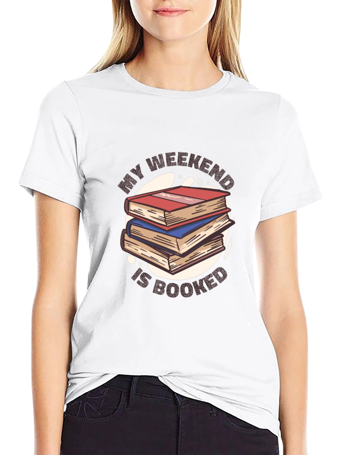 Black My Weekend Is Booked T-Shirt view 9